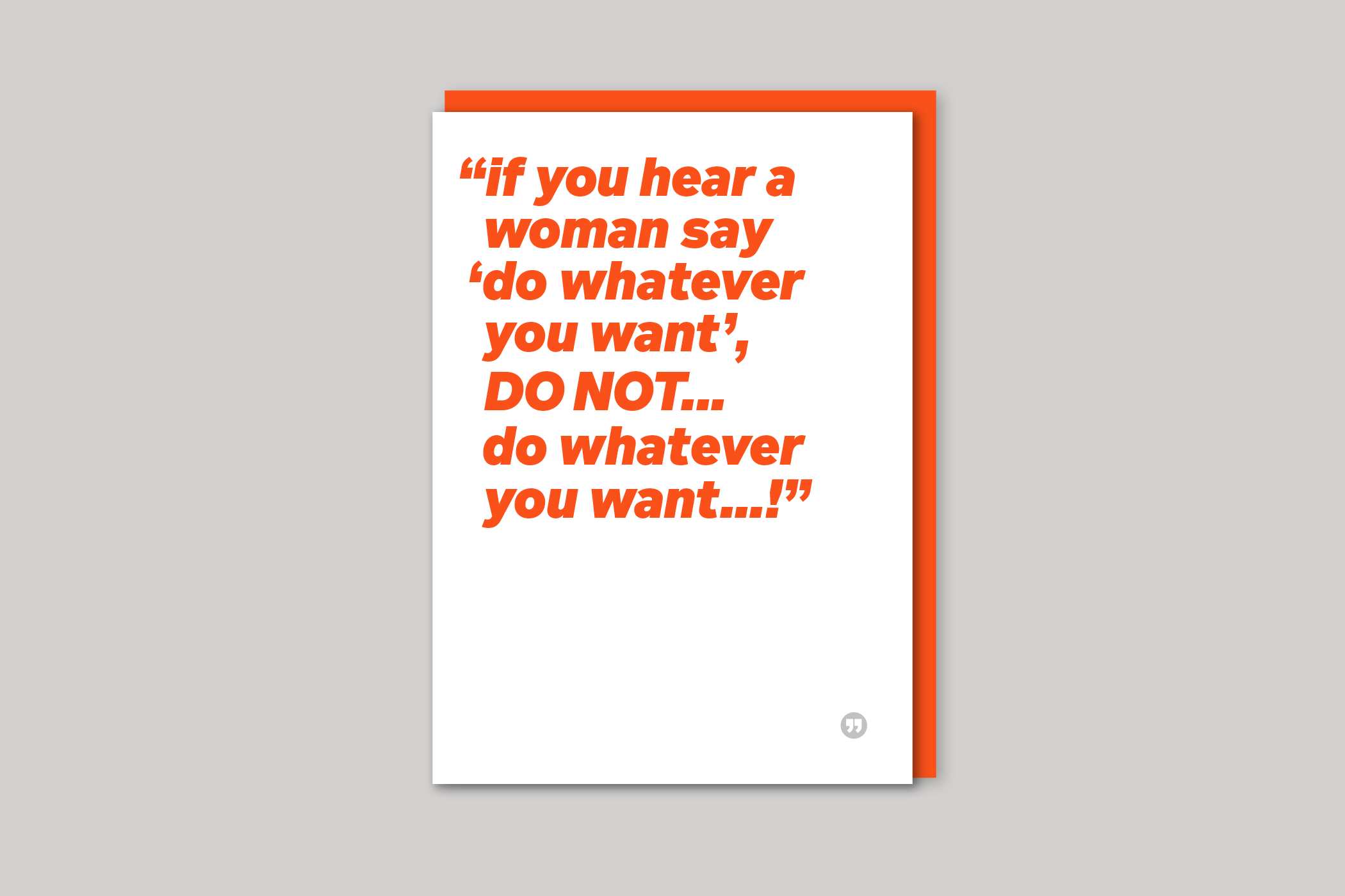Whatever You Want funny quotation from Quotecards range of cards by Icon, back page.
