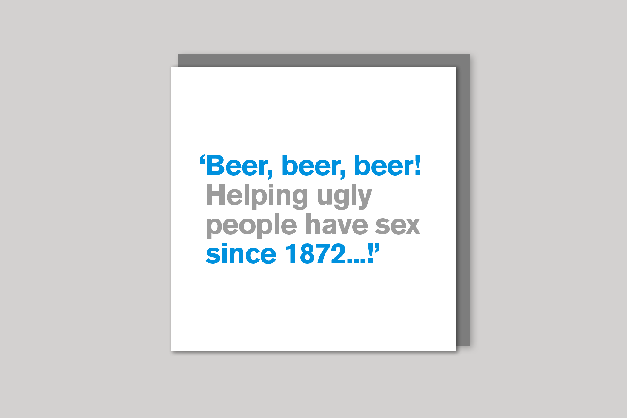 Beer Beer Beer from Lyric range of quotation cards by Icon, back page.
