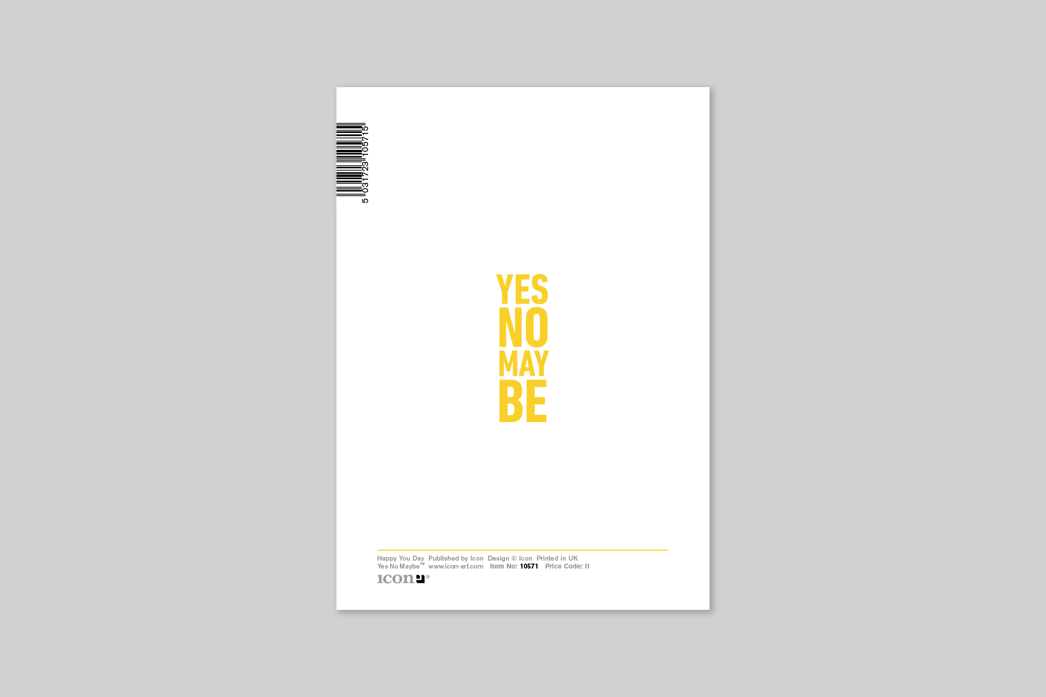 Happy You Day typographic greeting card from Yes No Maybe range by Icon, with envelope.