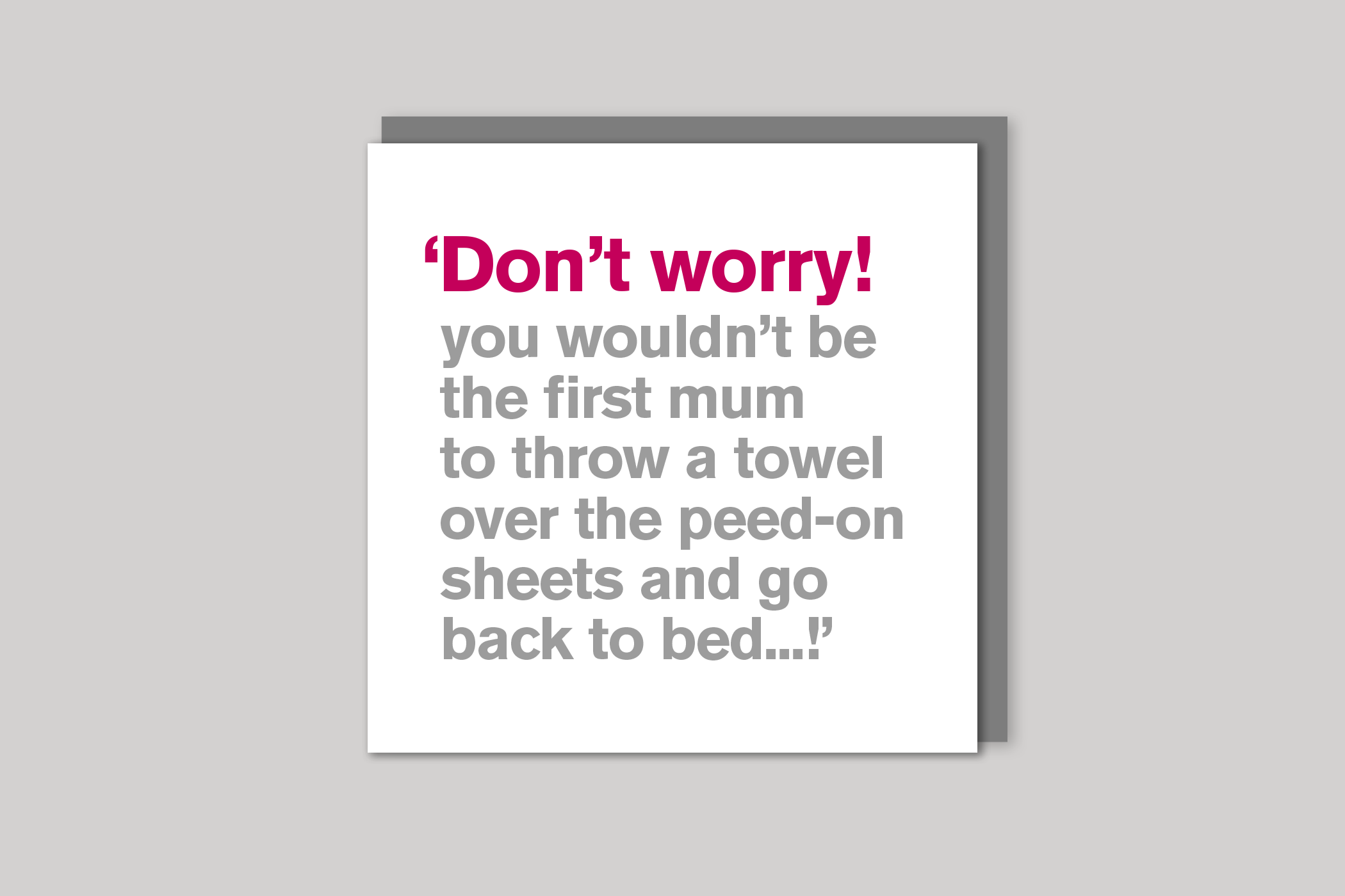 Don't Worry from Lyric range of quotation cards by Icon, back page.