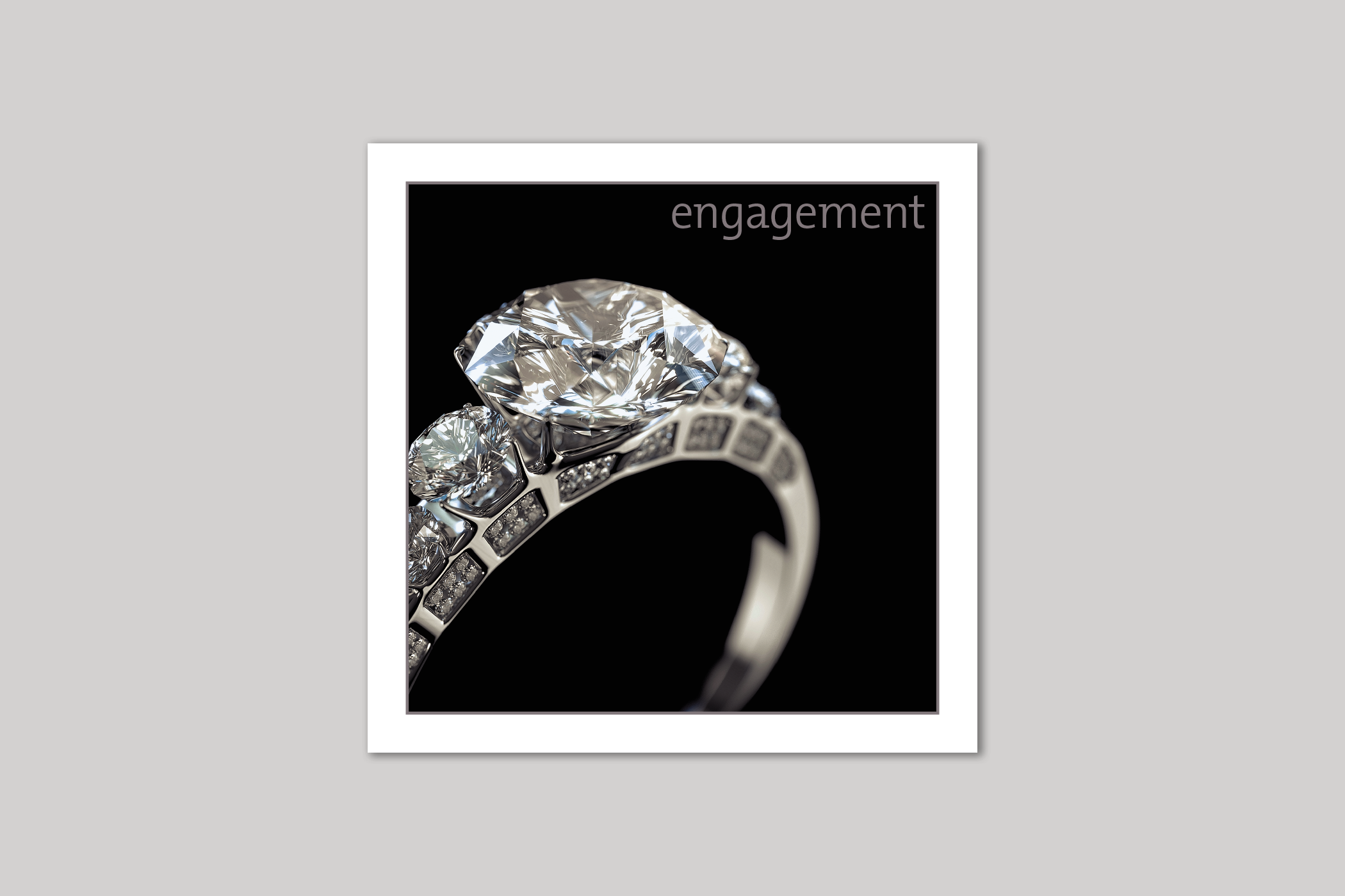 Diamond Ring engagement card from Exposure Silver Edition range of greeting cards by Icon.