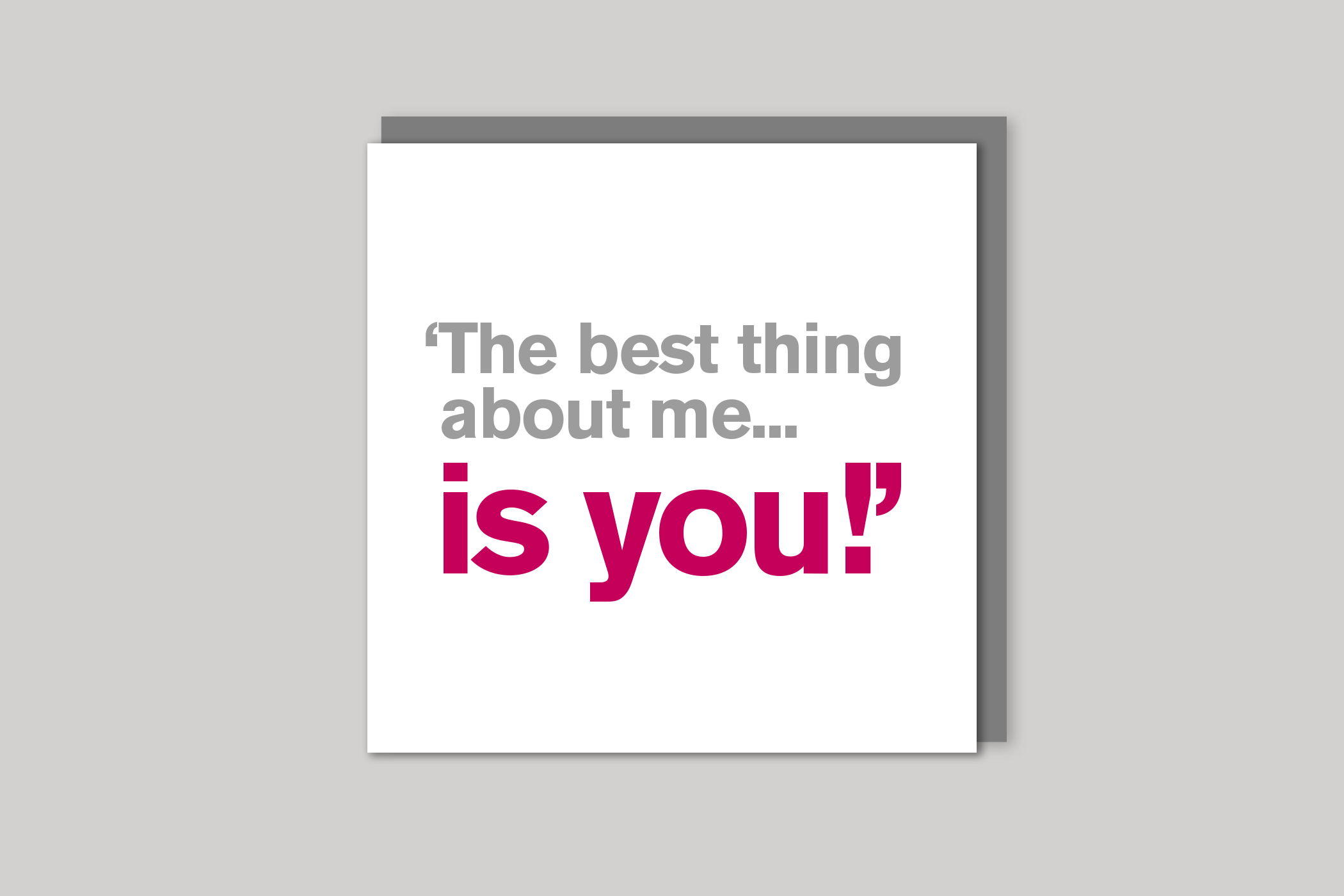 The Best Thing About Me from Lyric range of quotation cards by Icon, back page.
