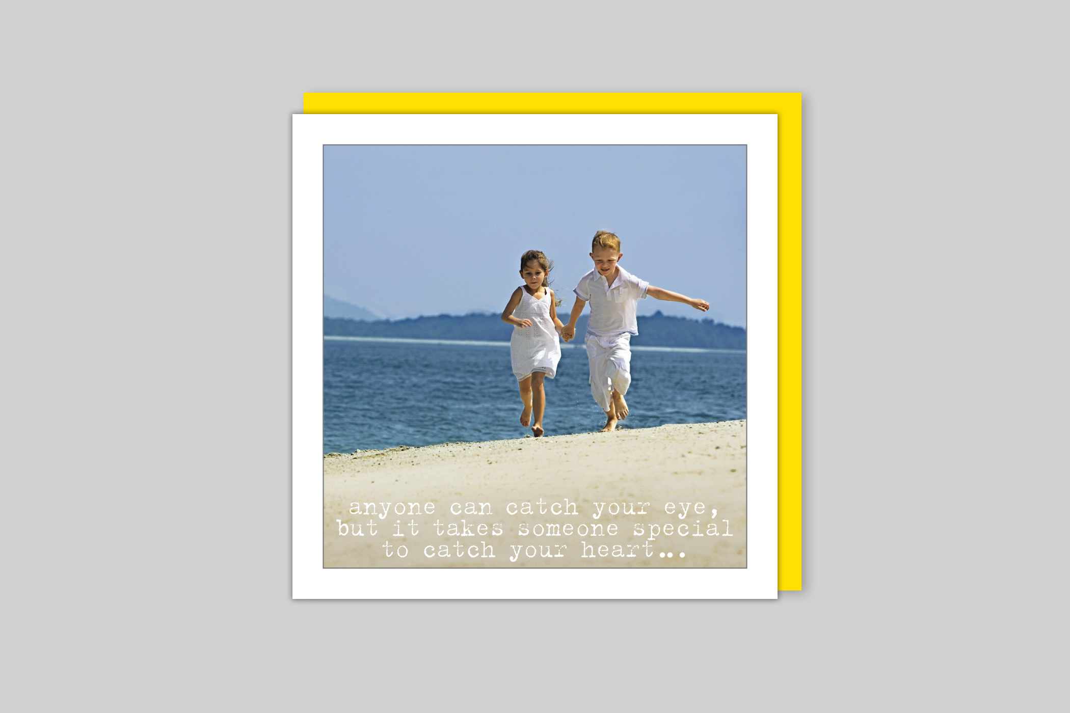 Catch Your Heart from Life Is Sweet range of greeting cards by Icon, back page.