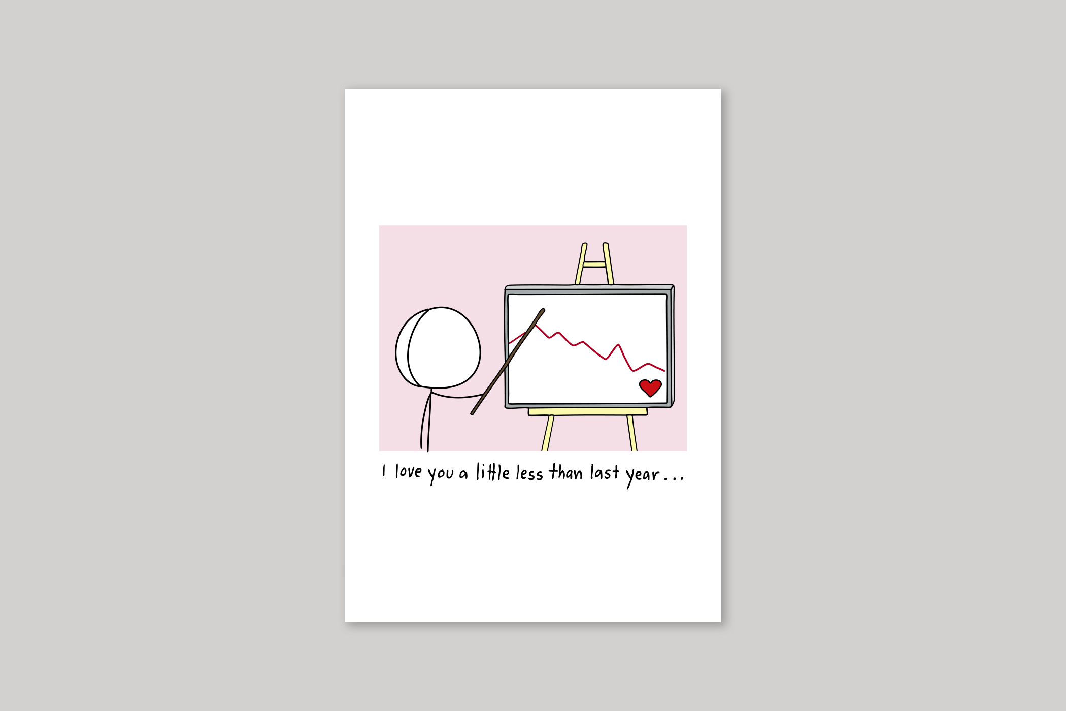 I Love You A Little Less humorous illustration from Mean Cards range of greeting cards by Icon.