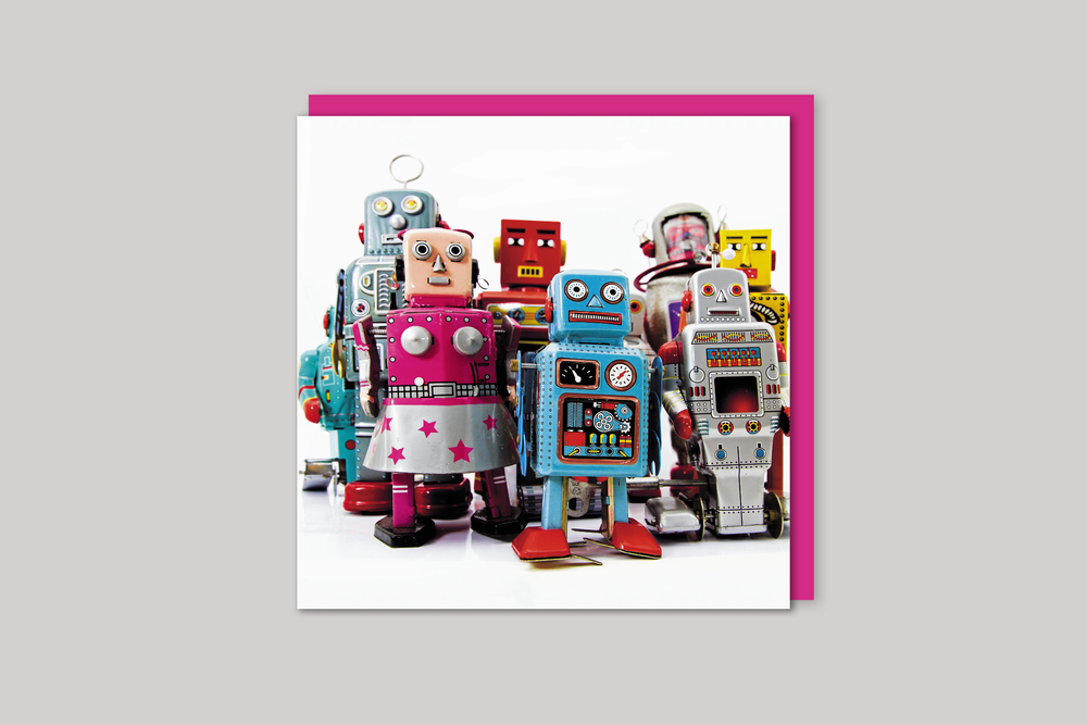 Retro Robots Greeting Card Icon retro-robots-greeting-card-icon