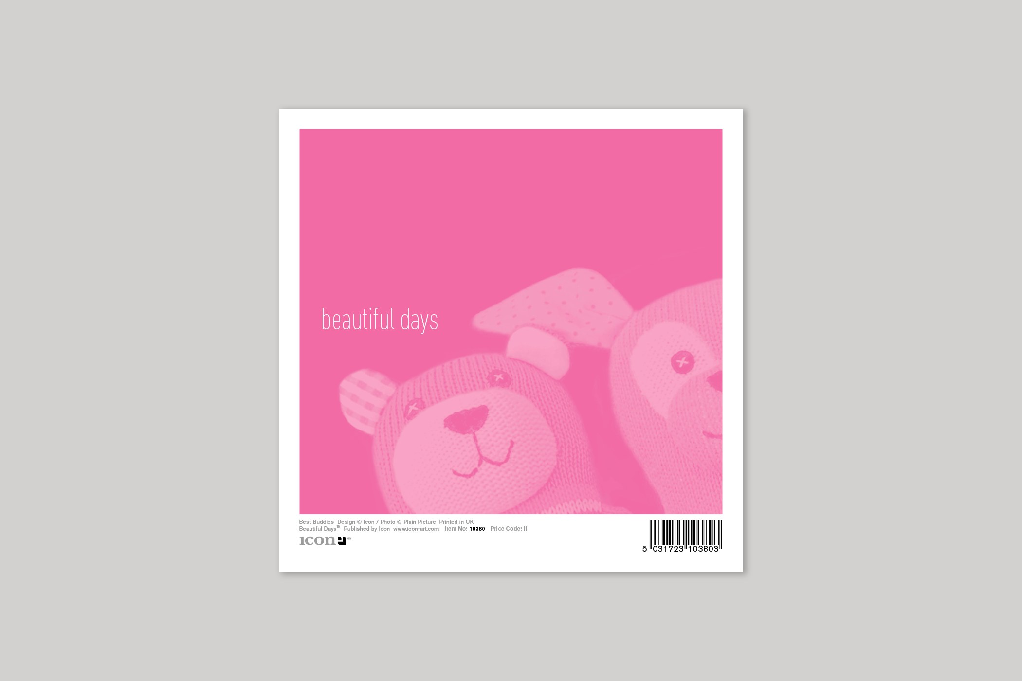 Best Buddies from Beautiful Days range of contemporary photographic cards by Icon, with envelope.