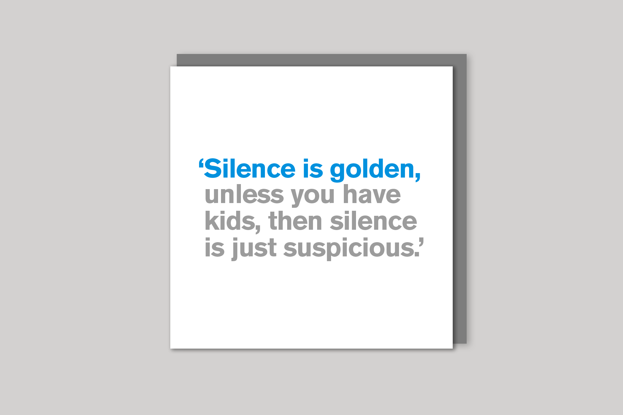 Silence Is Golden from Lyric range of quotation cards by Icon, back page.