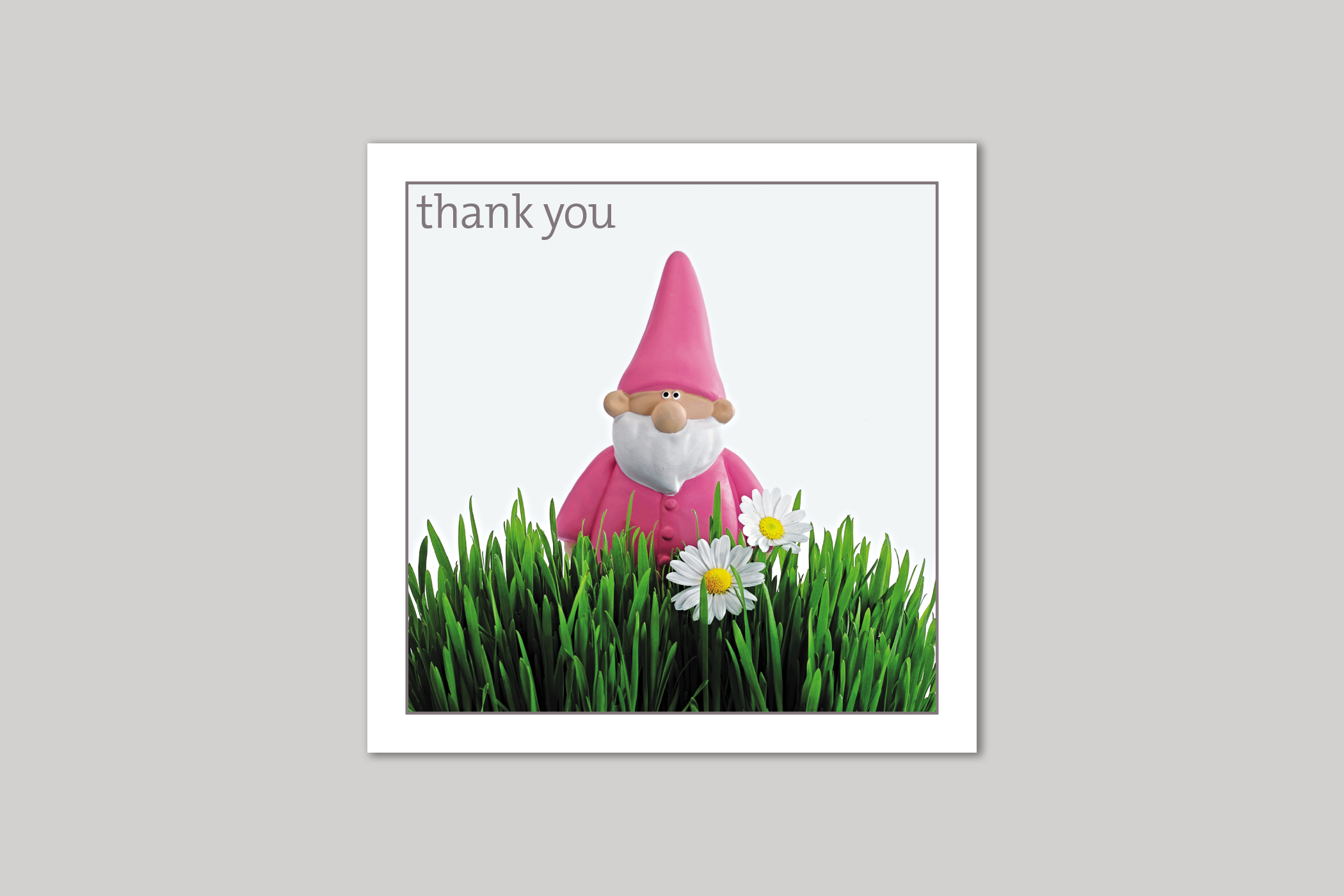 Gnome thank you card from Exposure Silver Edition range of greeting cards by Icon.