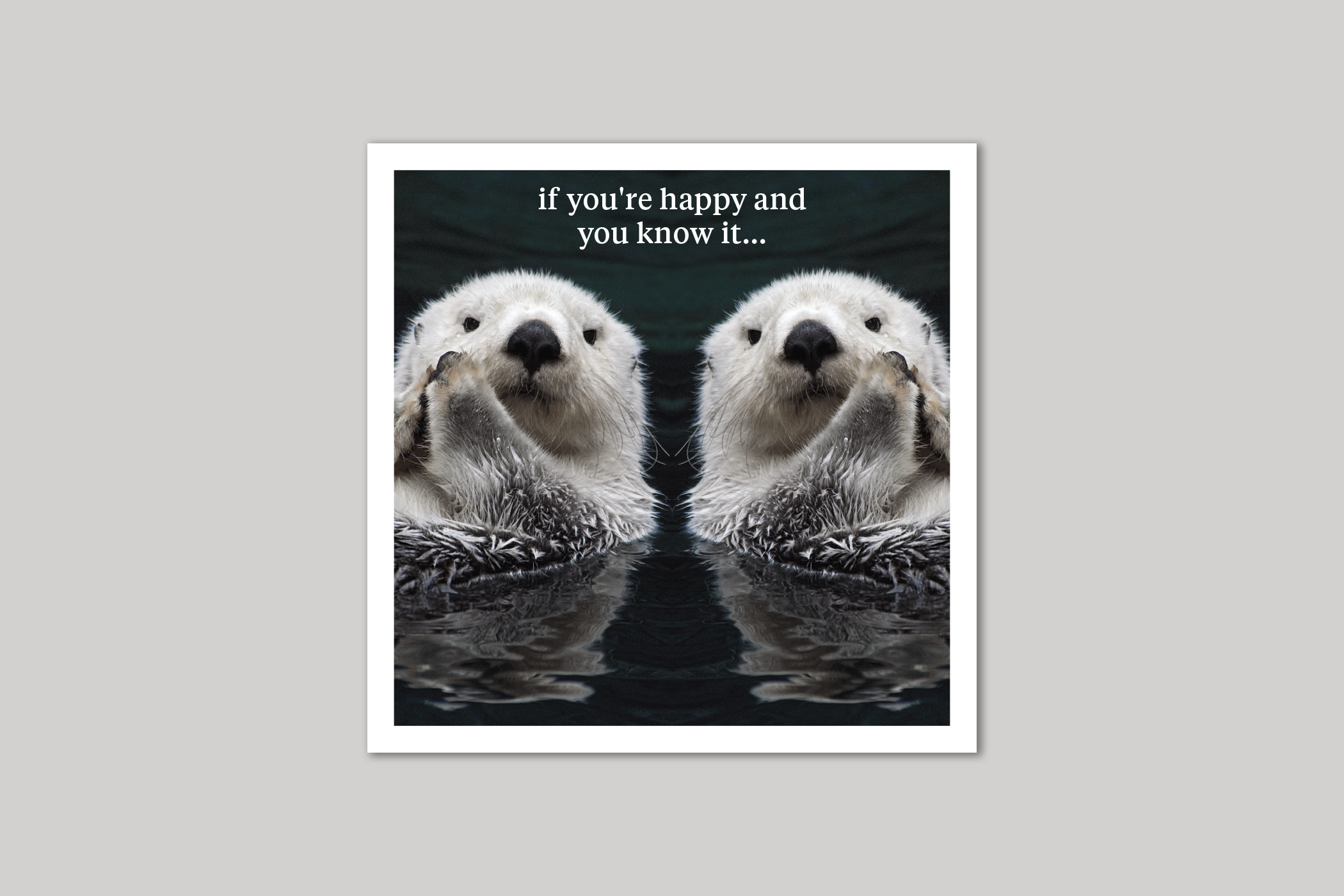 Clap Your Hands quirky animal portrait from Curious World range of greeting cards by Icon.