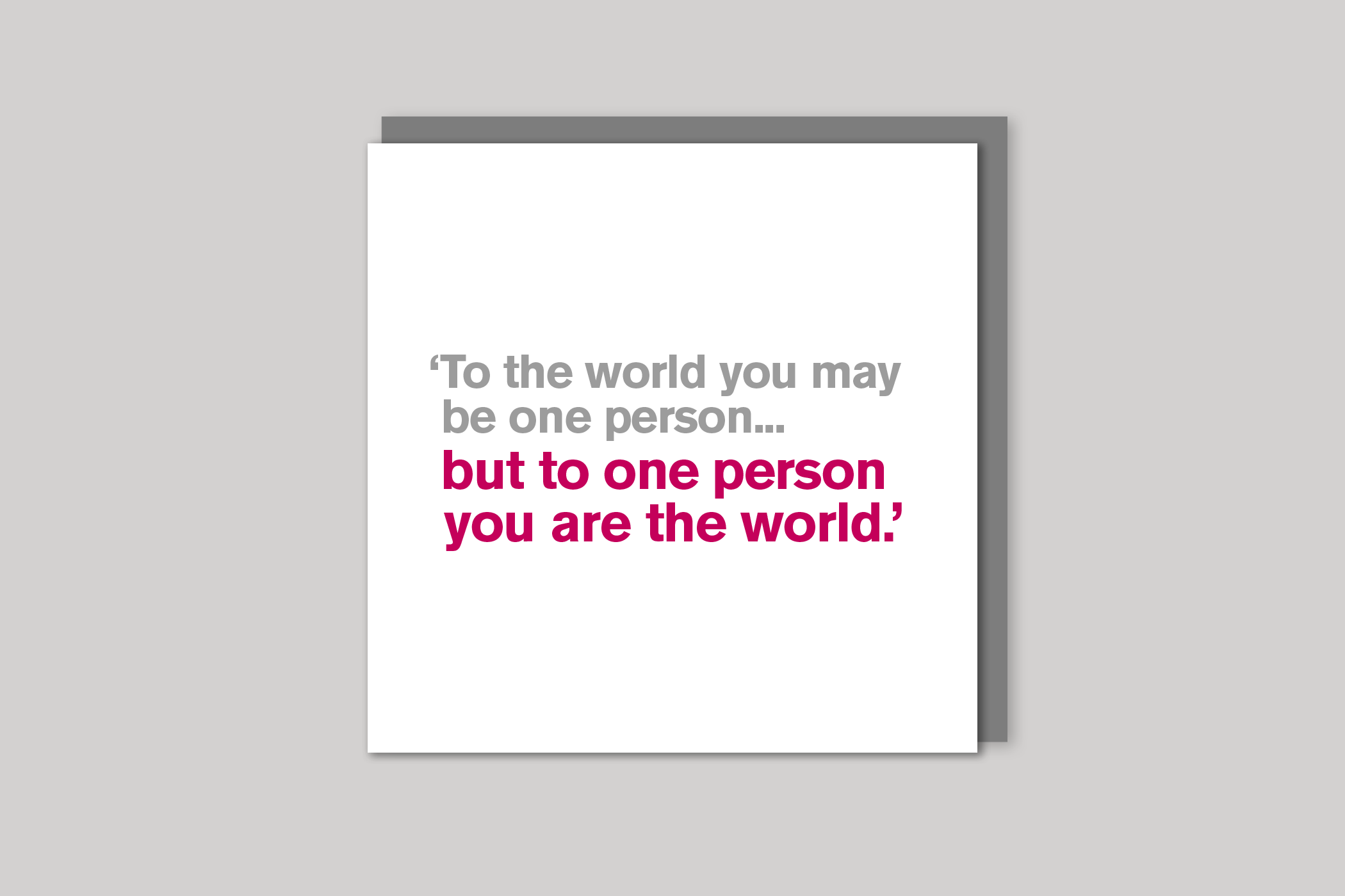 You Are the World from Lyric range of quotation cards by Icon, back page.
