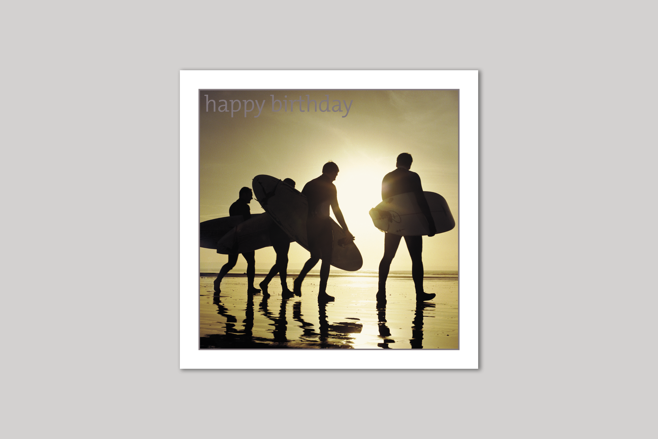 Sunset Surfers from Exposure Silver Edition range of greeting cards by Icon.