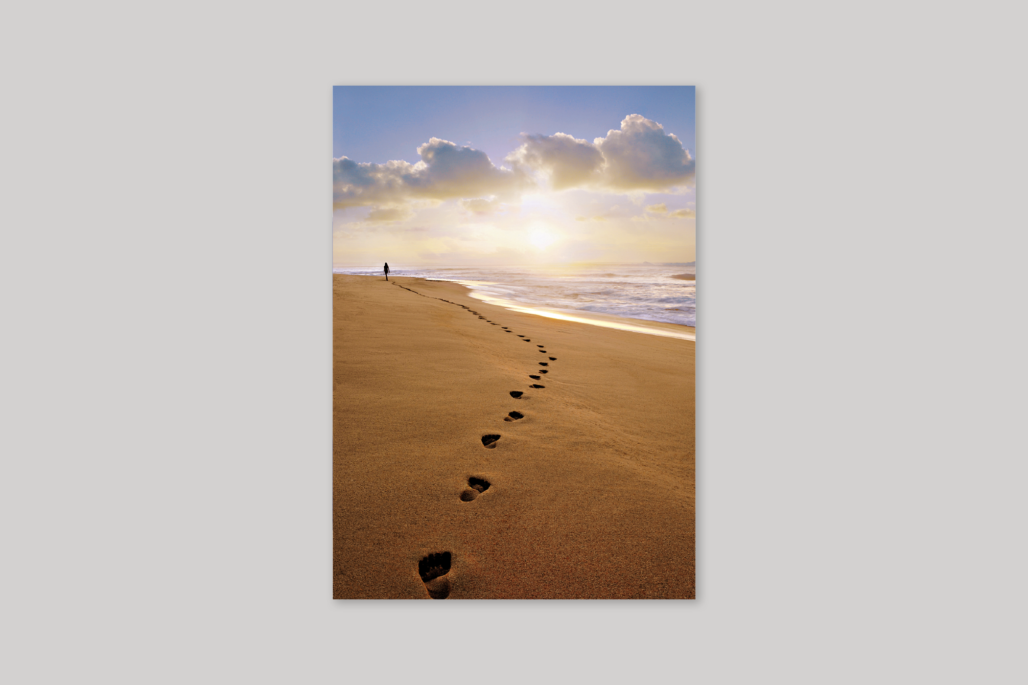 Footprints sympathy card from Exposure range of photographic cards by Icon.