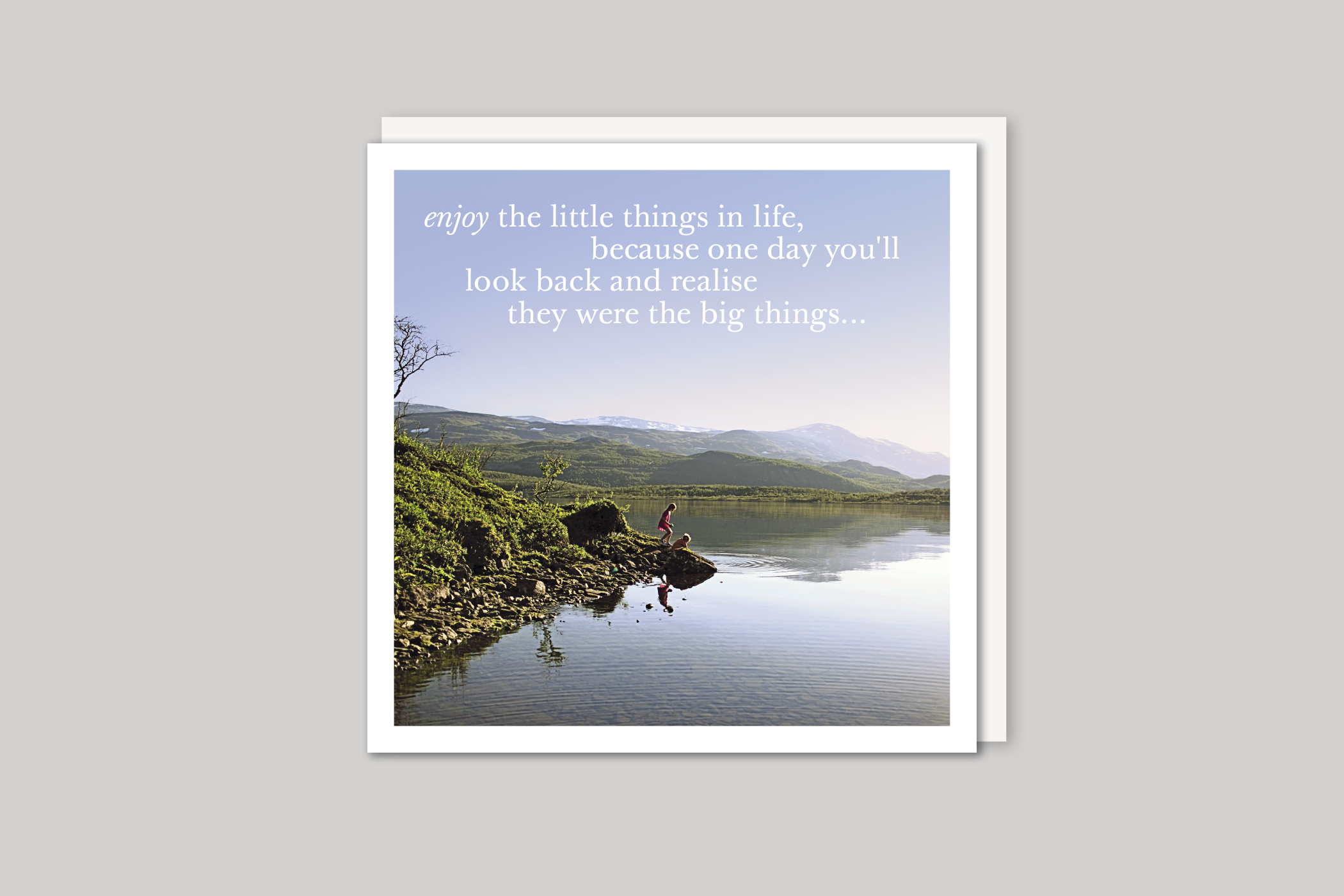 The Little Things from Every Picture range of greeting cards  by Icon, back page.