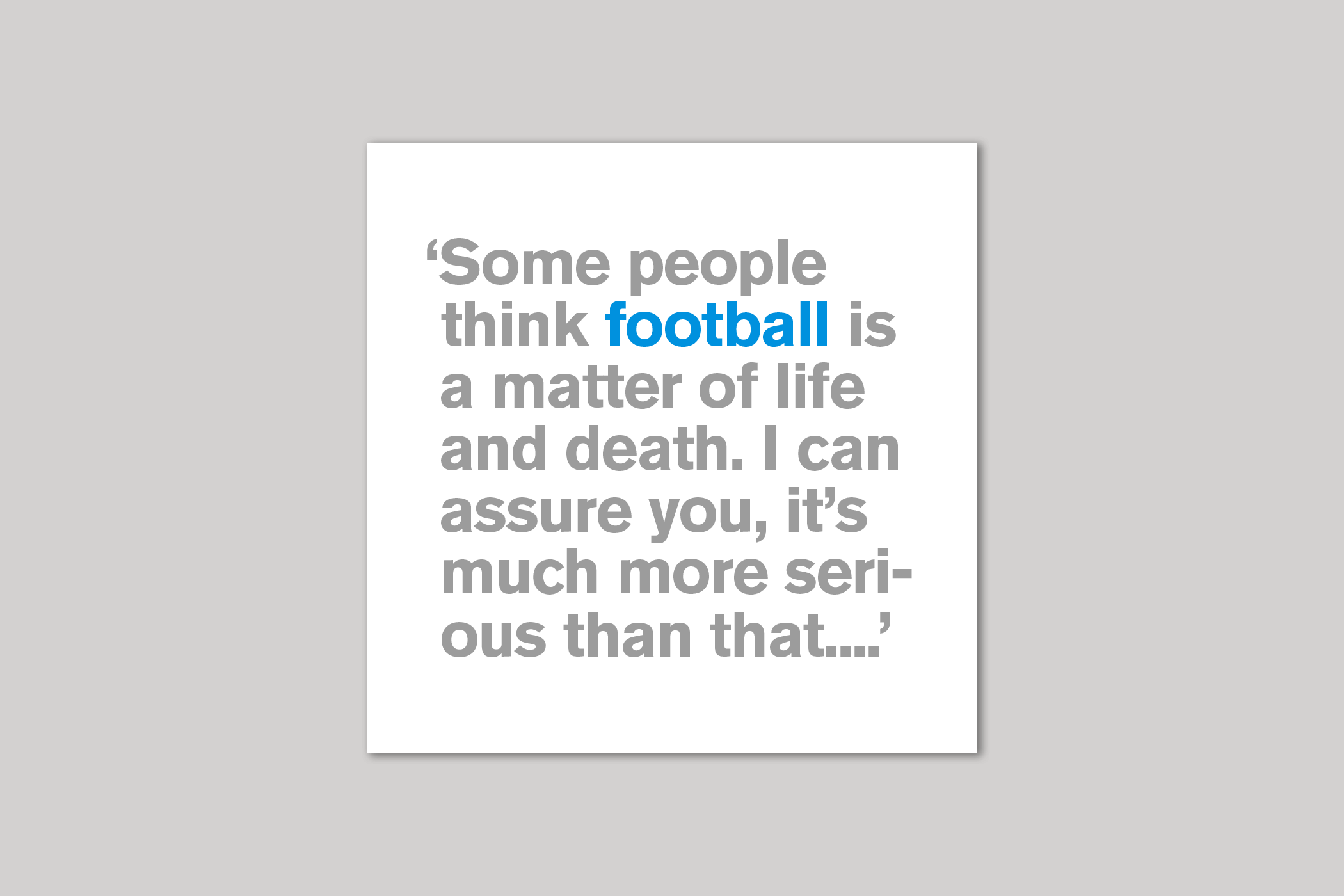 Football from Lyric range of quotation cards by Icon.