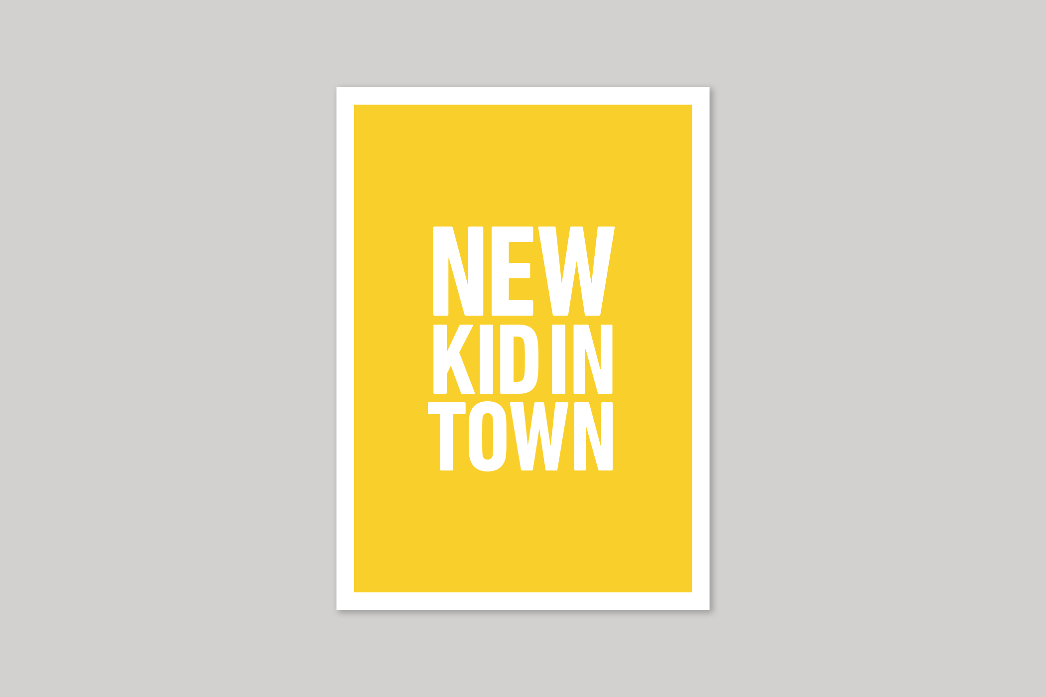 New Kid In Town new baby card typographic greeting card from Yes No Maybe range by Icon.