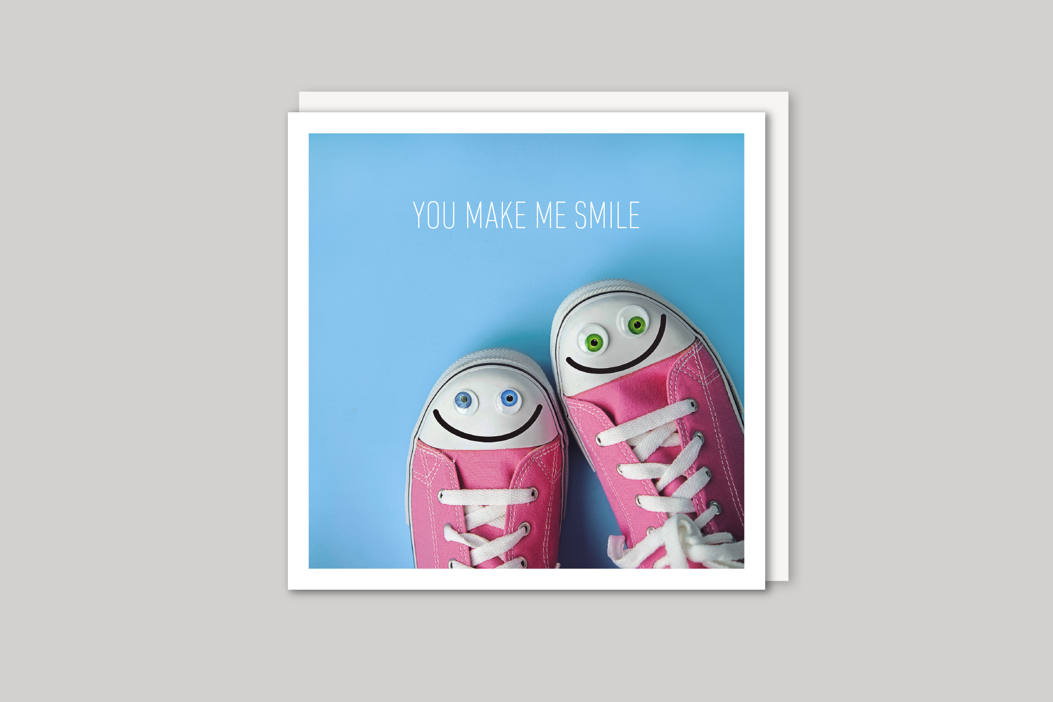 You Make Me Smile from Beautiful Days range of contemporary photographic cards by Icon, back page.