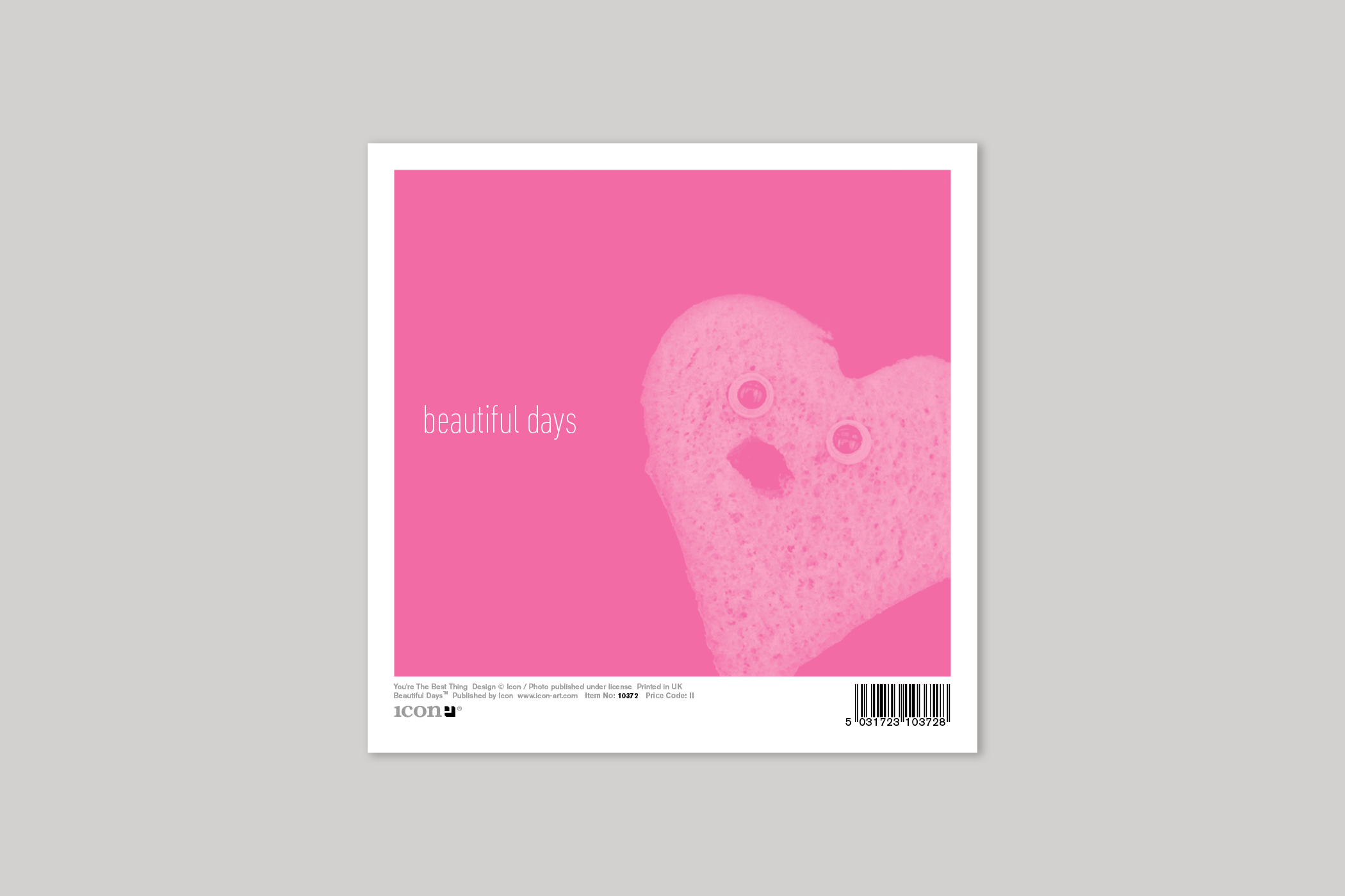 You're the Best Thing from Beautiful Days range of contemporary photographic cards by Icon, with envelope.