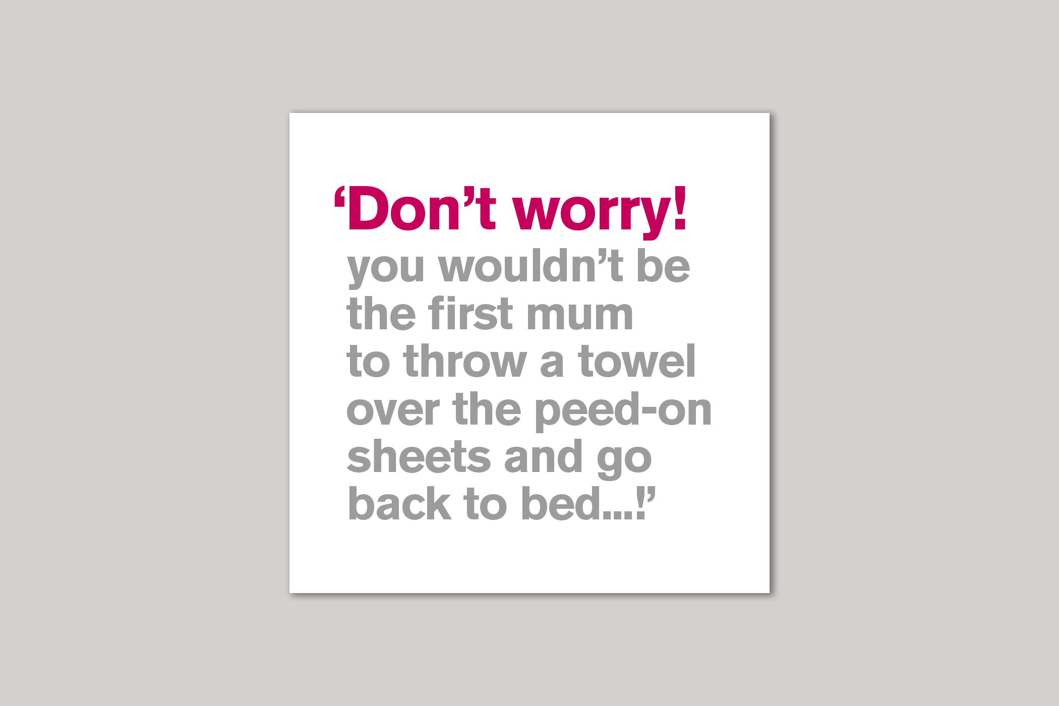 Don't Worry from Lyric range of quotation cards by Icon.