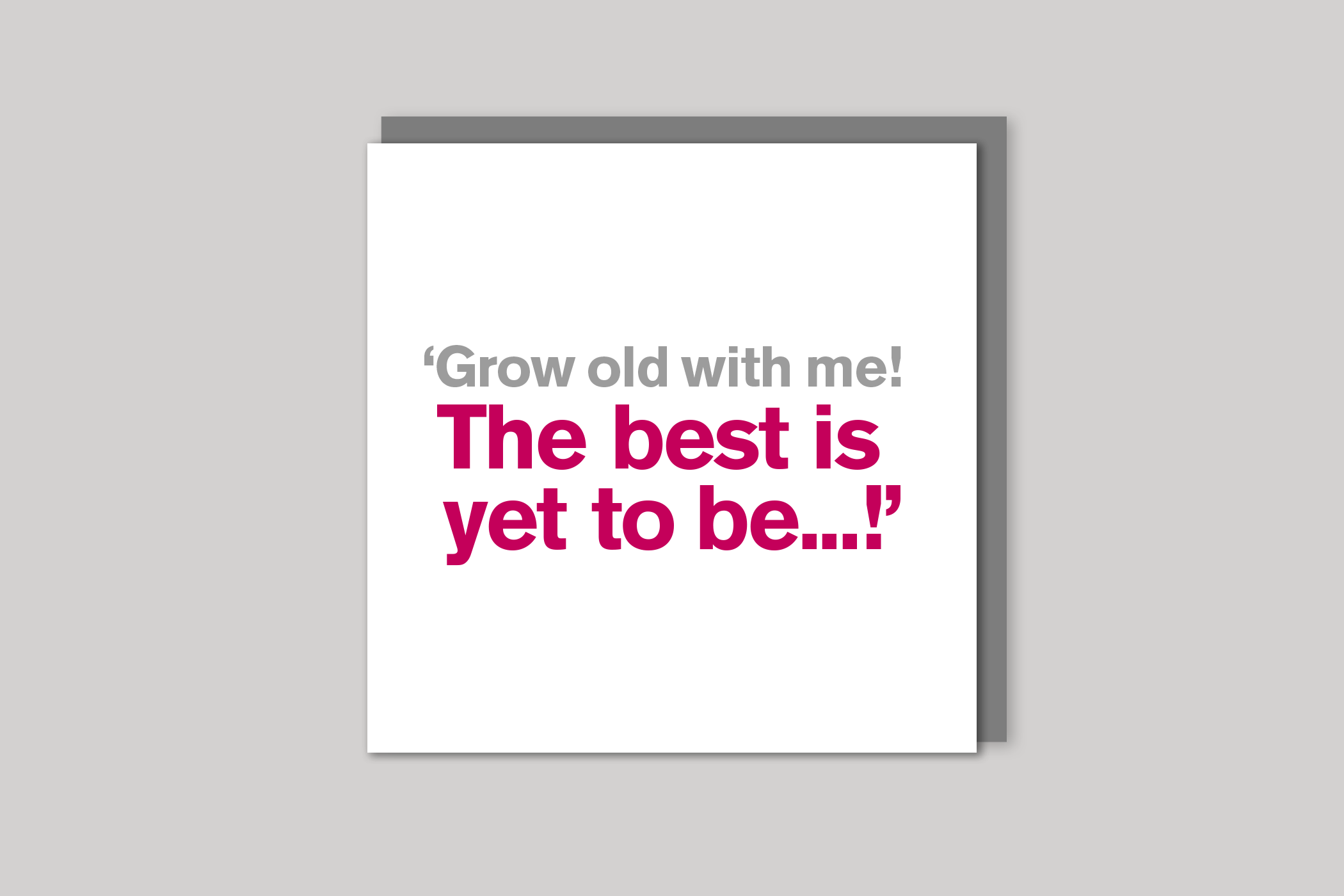 Grow Old With Me anniversary card from Lyric range of quotation cards by Icon, back page.