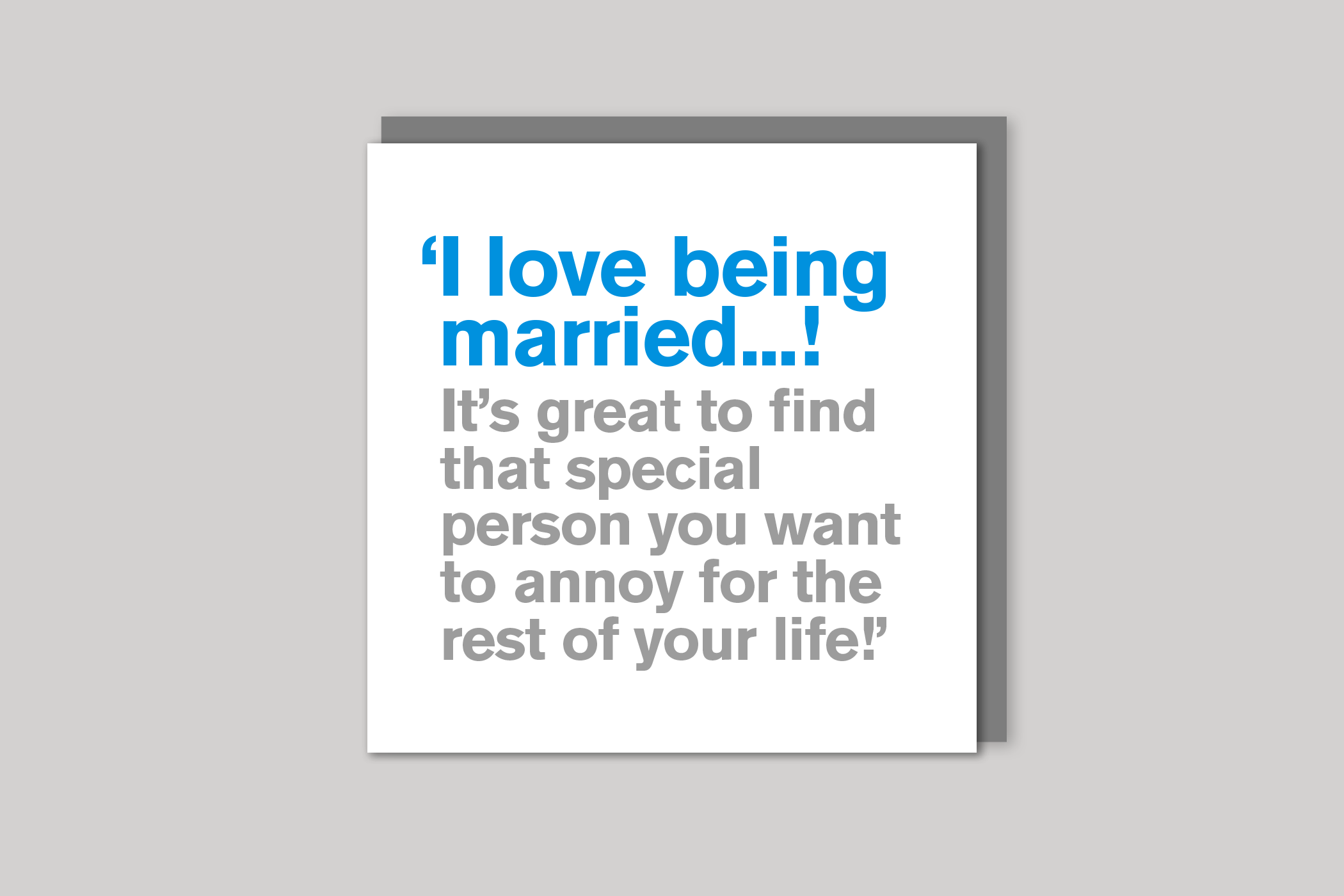 I Love Being Married from Lyric range of quotation cards by Icon, back page.