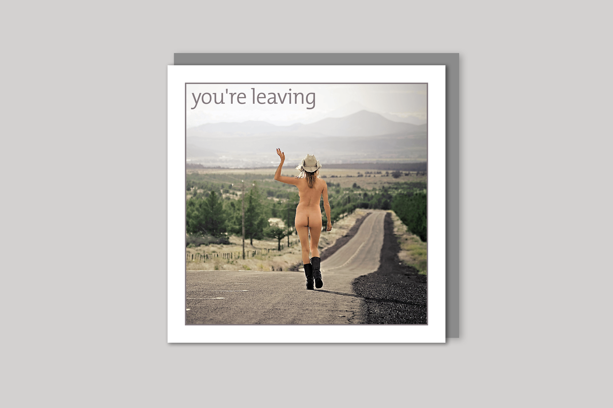 See Ya you're leaving card from Exposure Silver Edition range of greeting cards by Icon, back page.