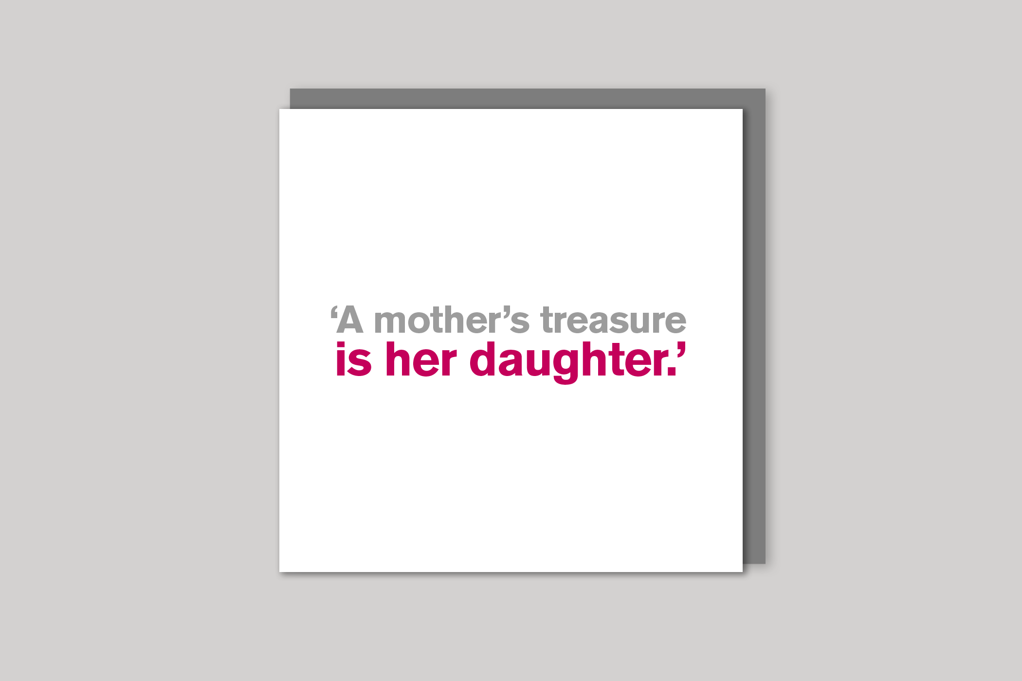 A Mother's Treasure daughter card from Lyric range of quotation cards by Icon, back page.