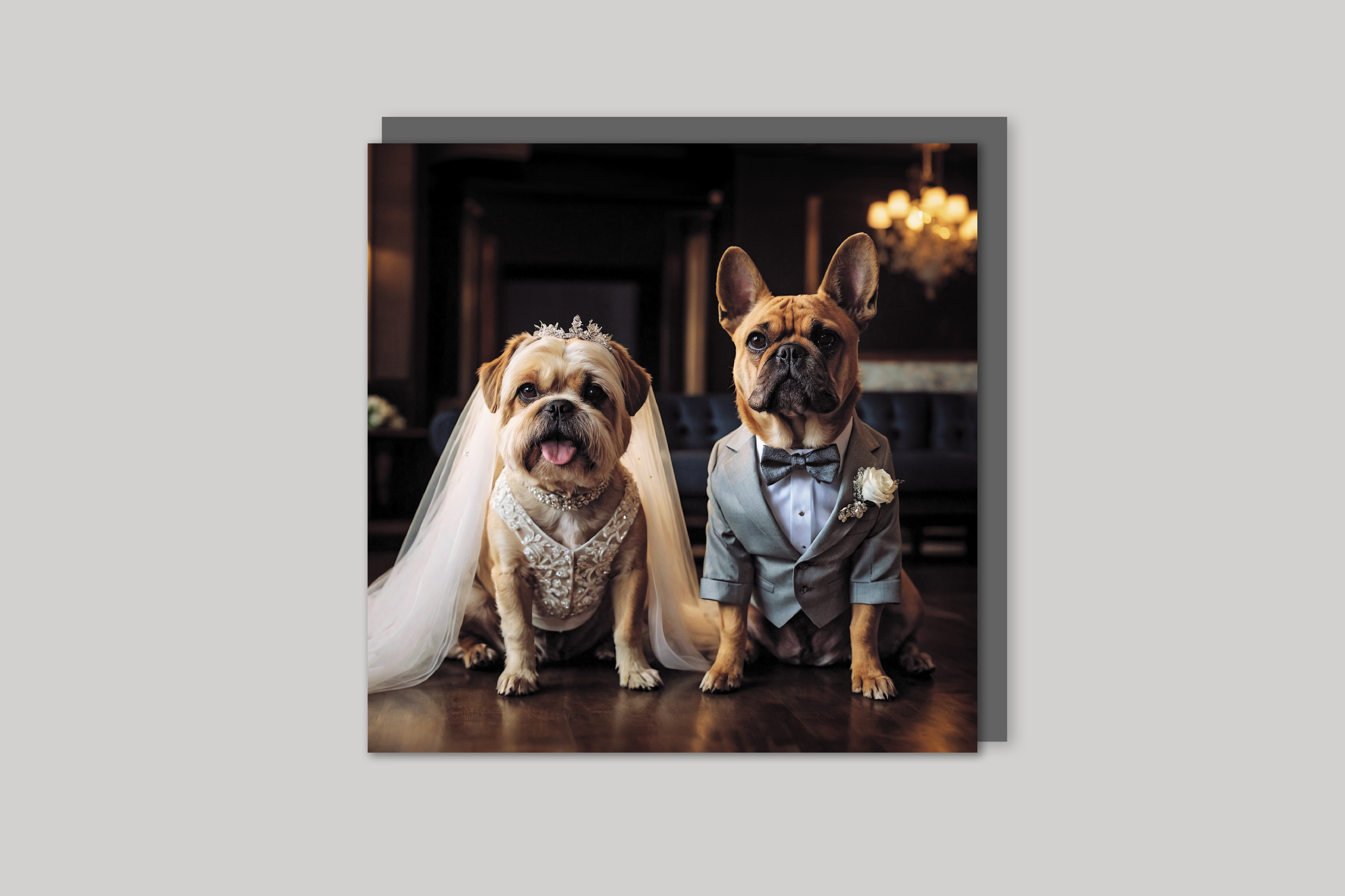 Bride and Groom wedding card from Exposure range of photographic cards by Icon, back page.