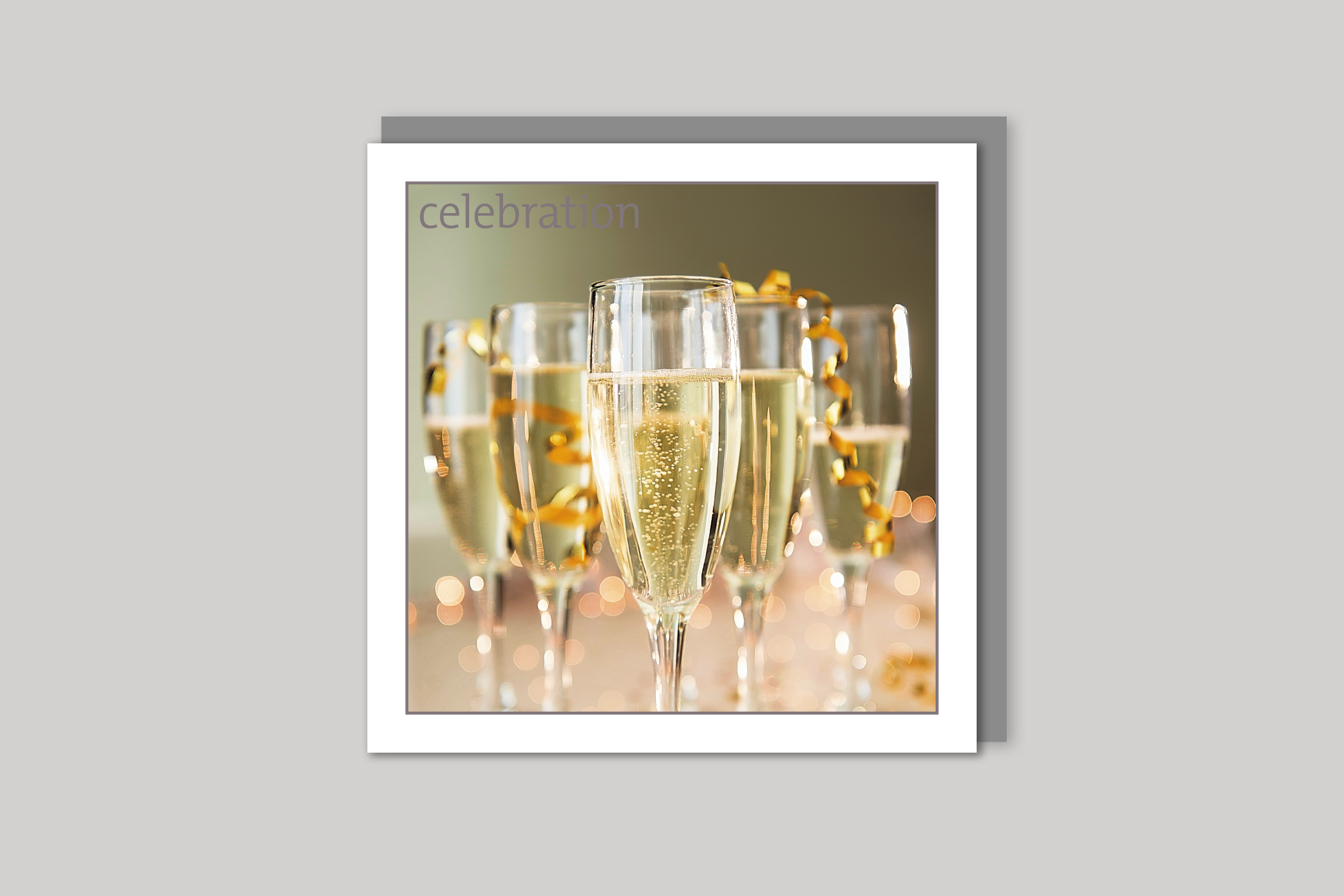 Champagne from Exposure Silver Edition range of greeting cards by Icon, back page.