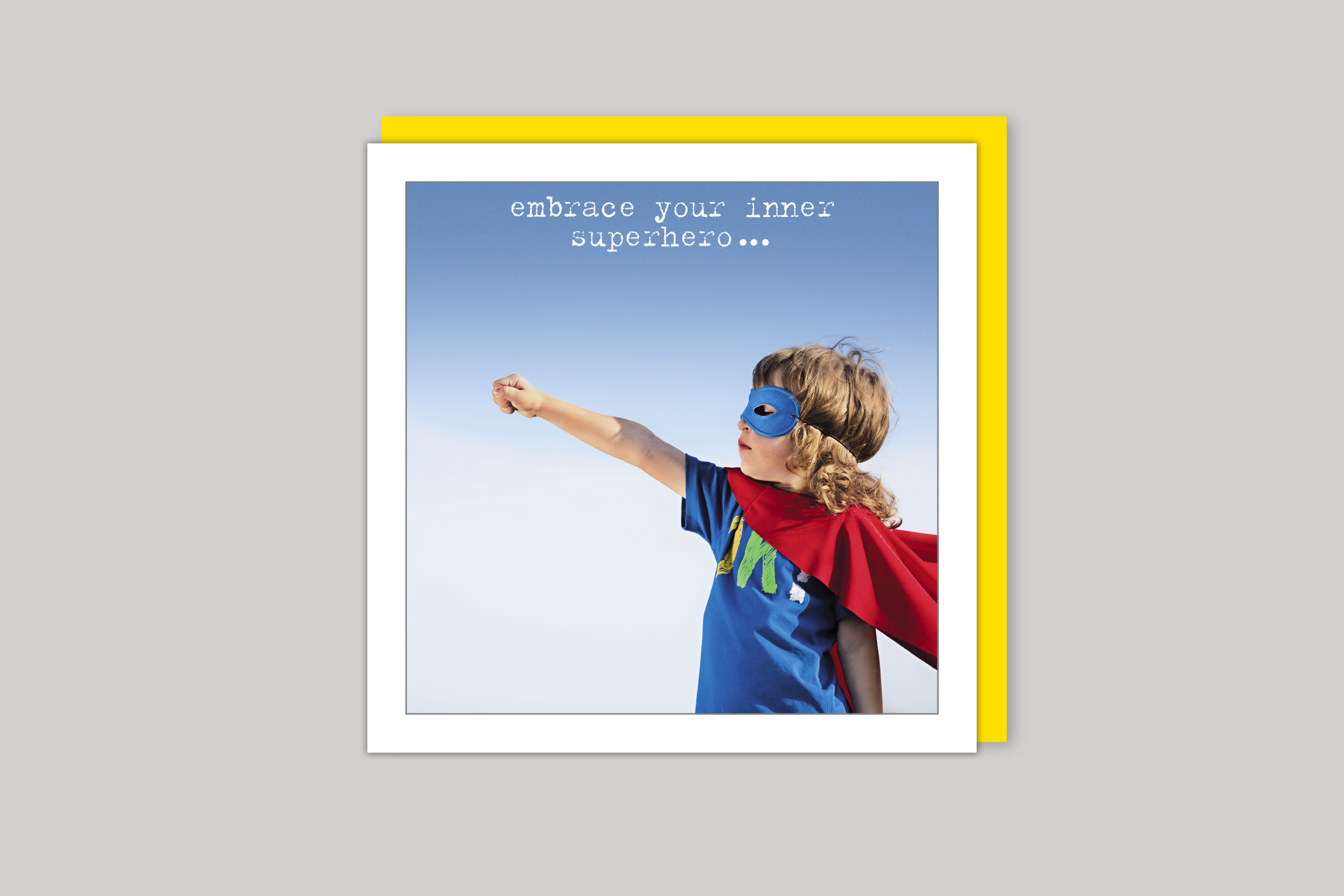 Inner Superhero from Life Is Sweet range of greeting cards by Icon, back page.