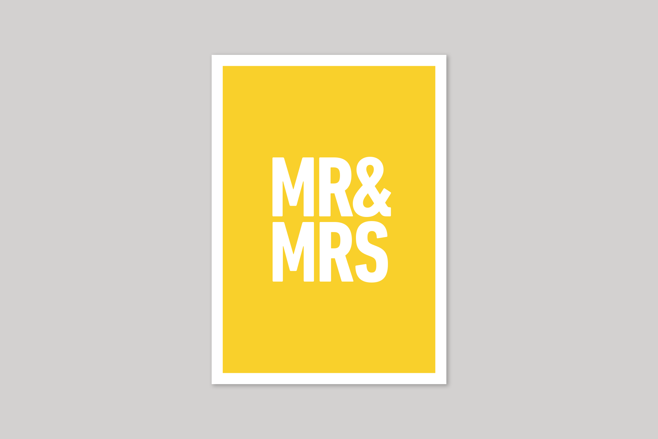 Mr & Mrs wedding card typographic greeting card from Yes No Maybe range by Icon.
