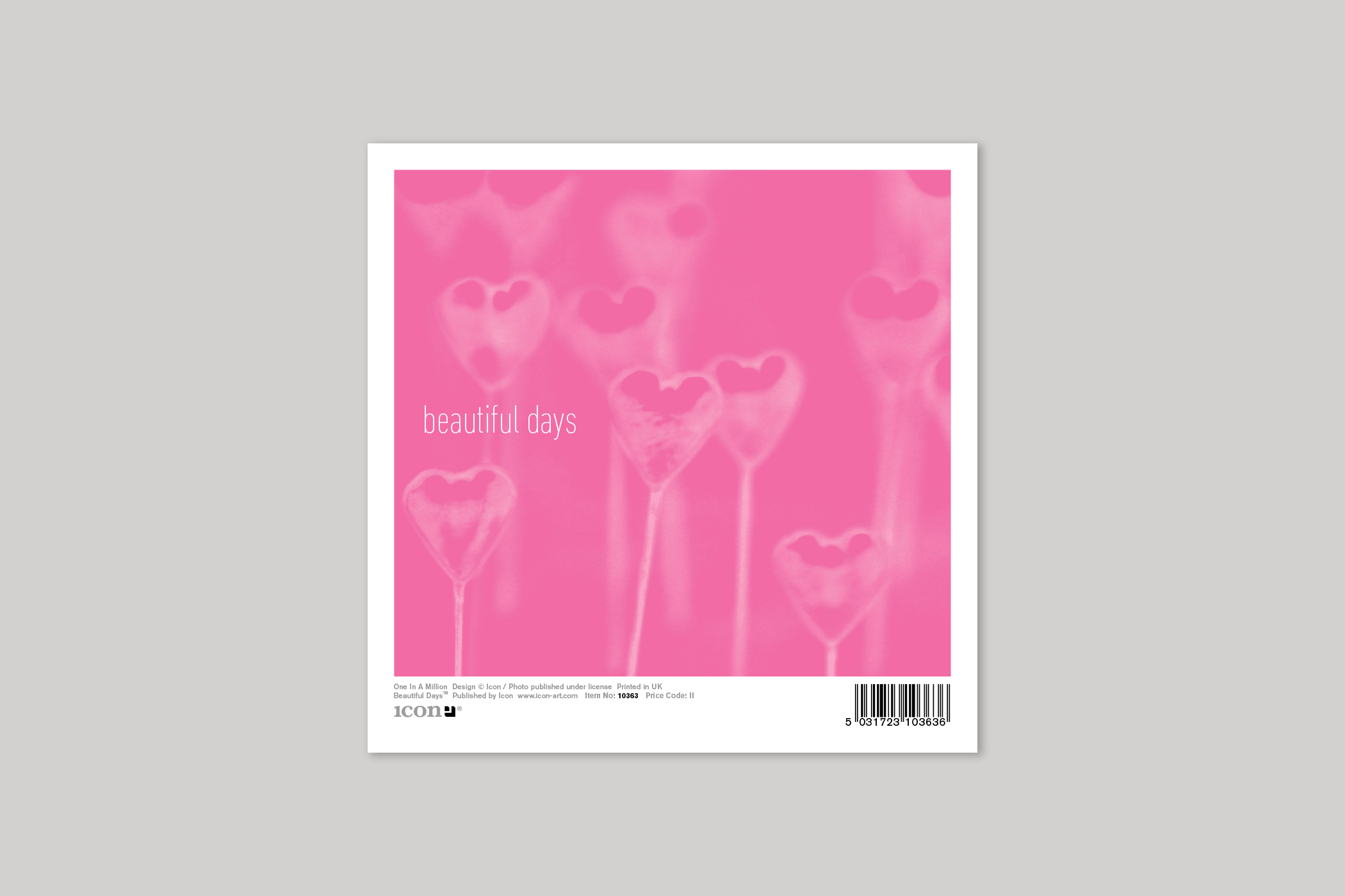 One in a Million from Beautiful Days range of contemporary photographic cards by Icon, with envelope.