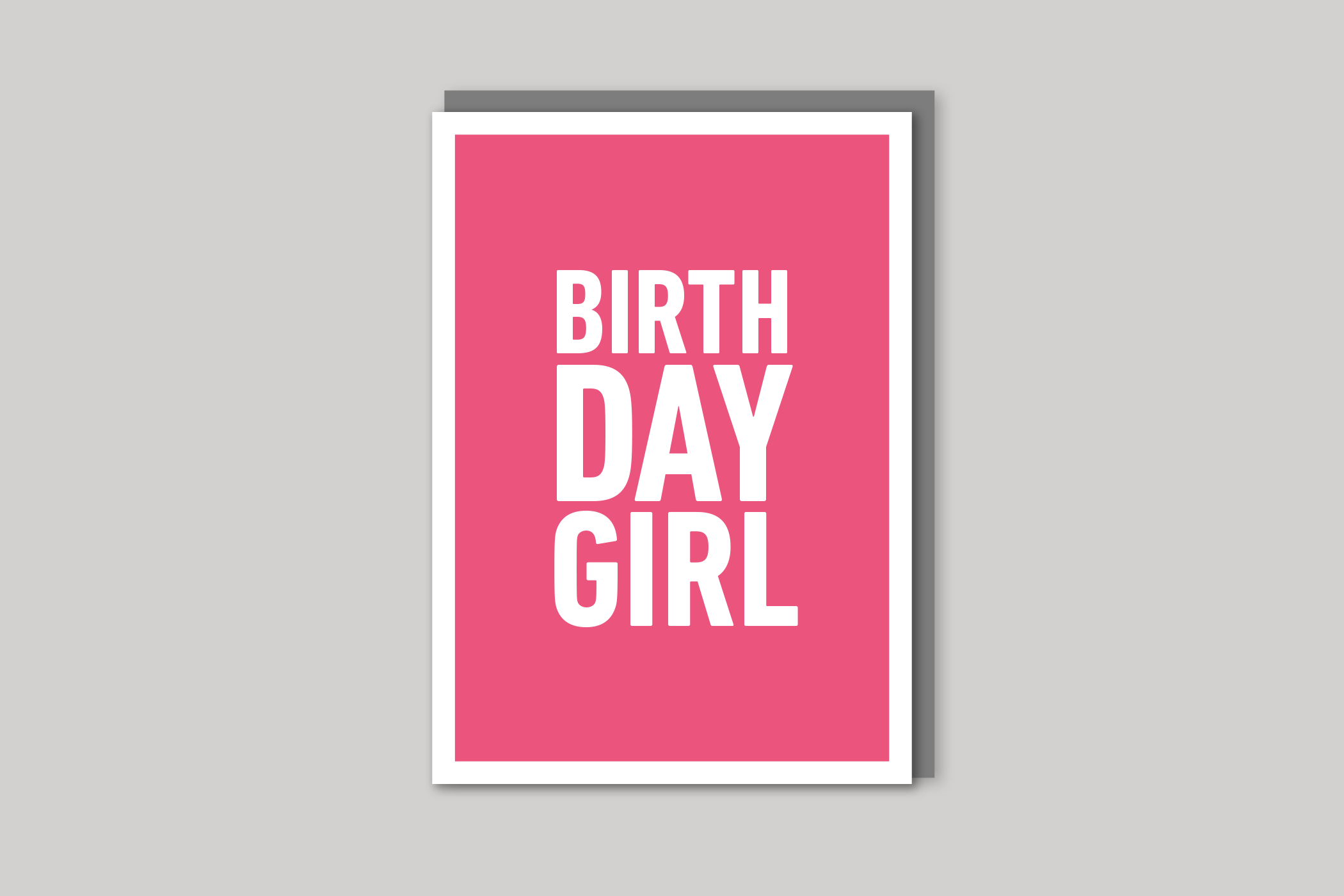 Birthday Girl typographic greeting card from Yes No Maybe range by Icon, back page.