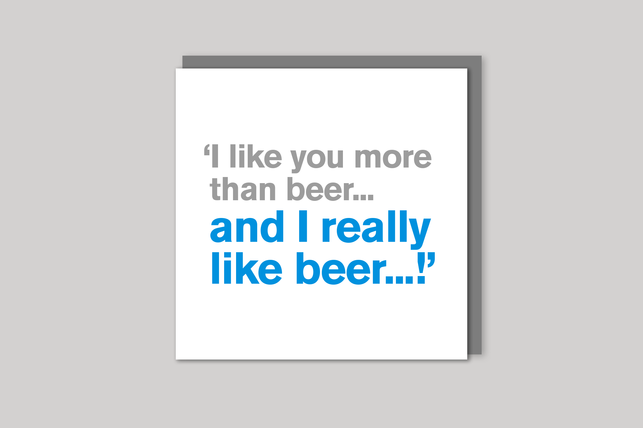More Than Beer from Lyric range of quotation cards by Icon, back page.