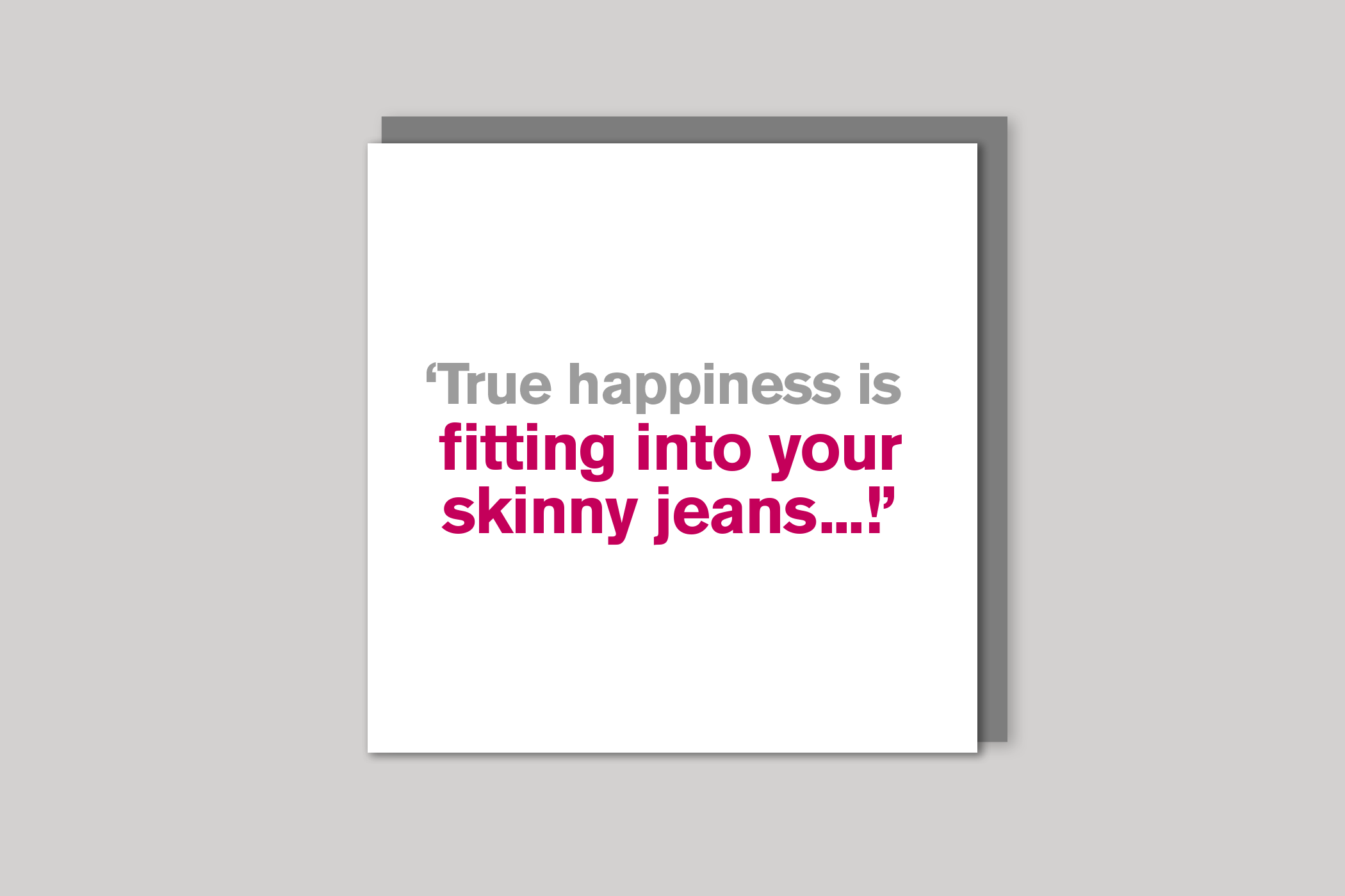 Skinny Jeans from Lyric range of quotation cards by Icon, back page.