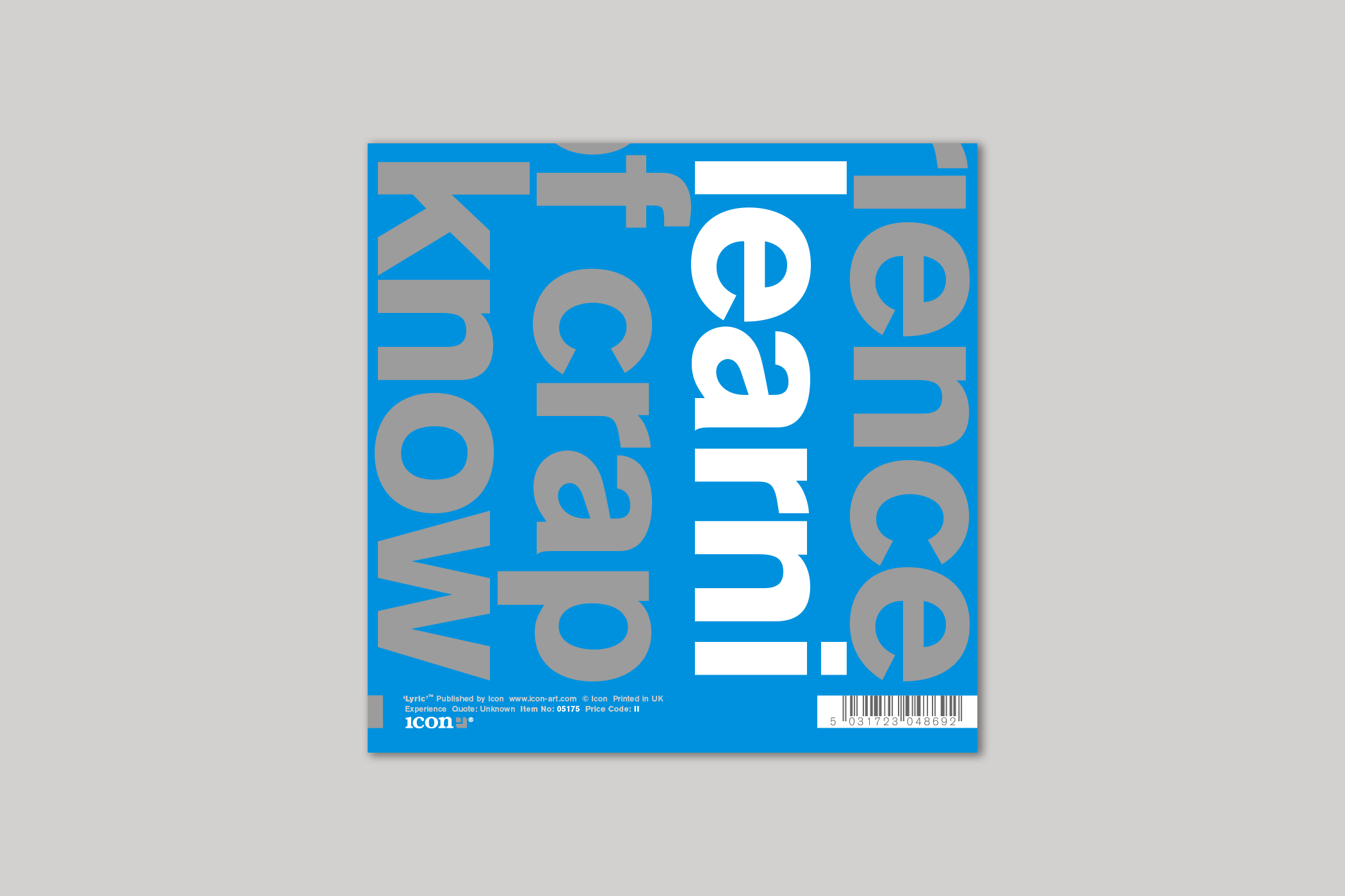 Experience from Lyric range of quotation cards by Icon, with envelope.