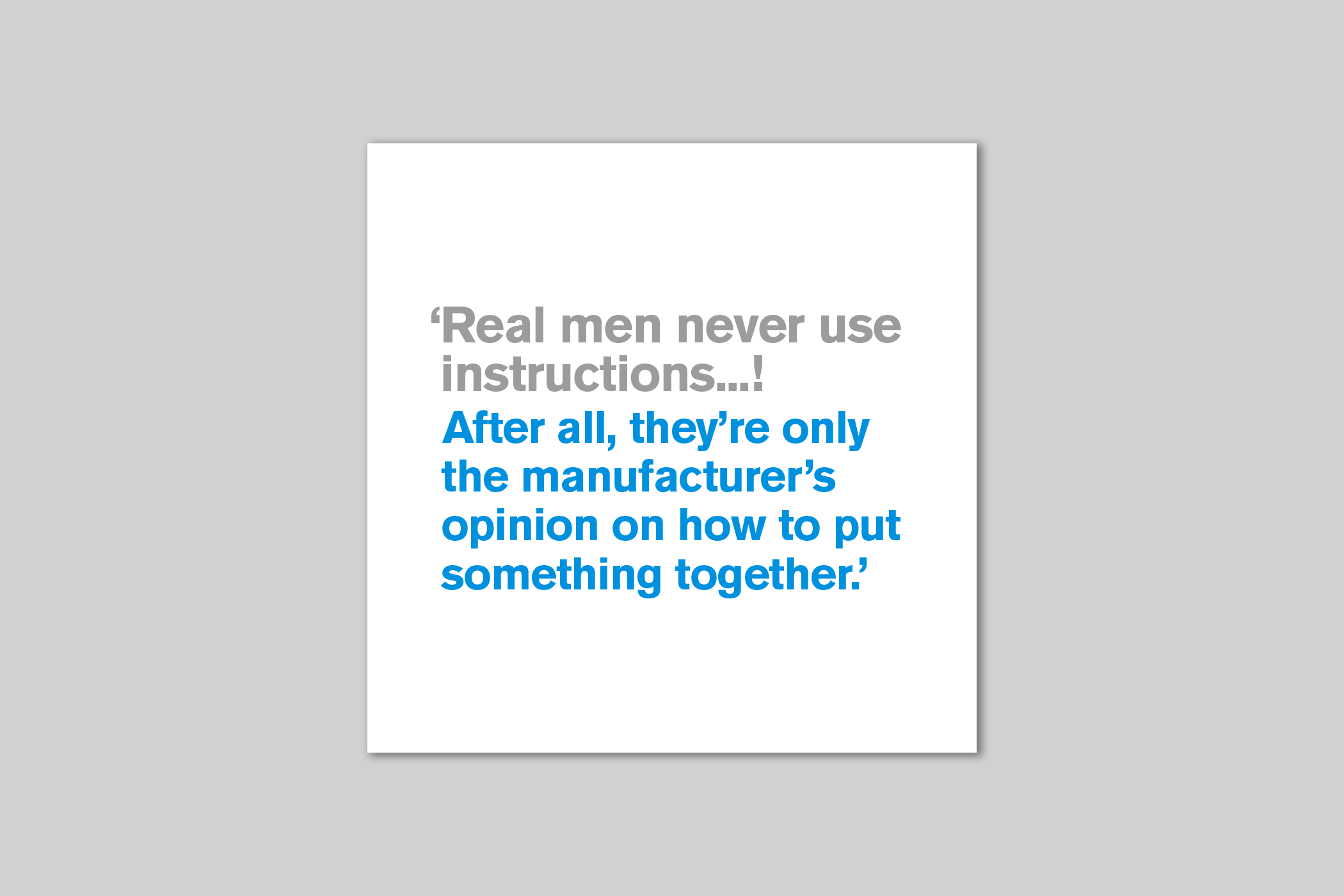 Real Men from Lyric range of quotation cards by Icon.