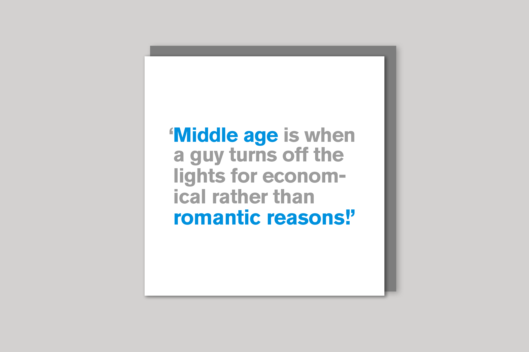 Economical Reasons from Lyric range of quotation cards by Icon, back page.