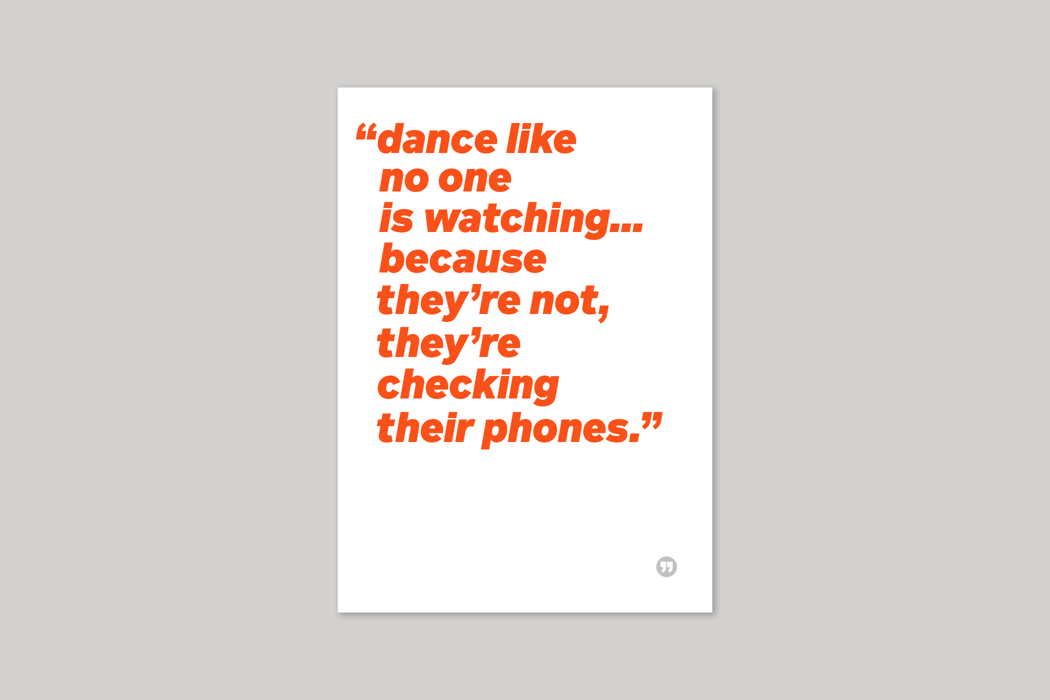 Dance funny quotation from Quotecards range of cards by Icon.