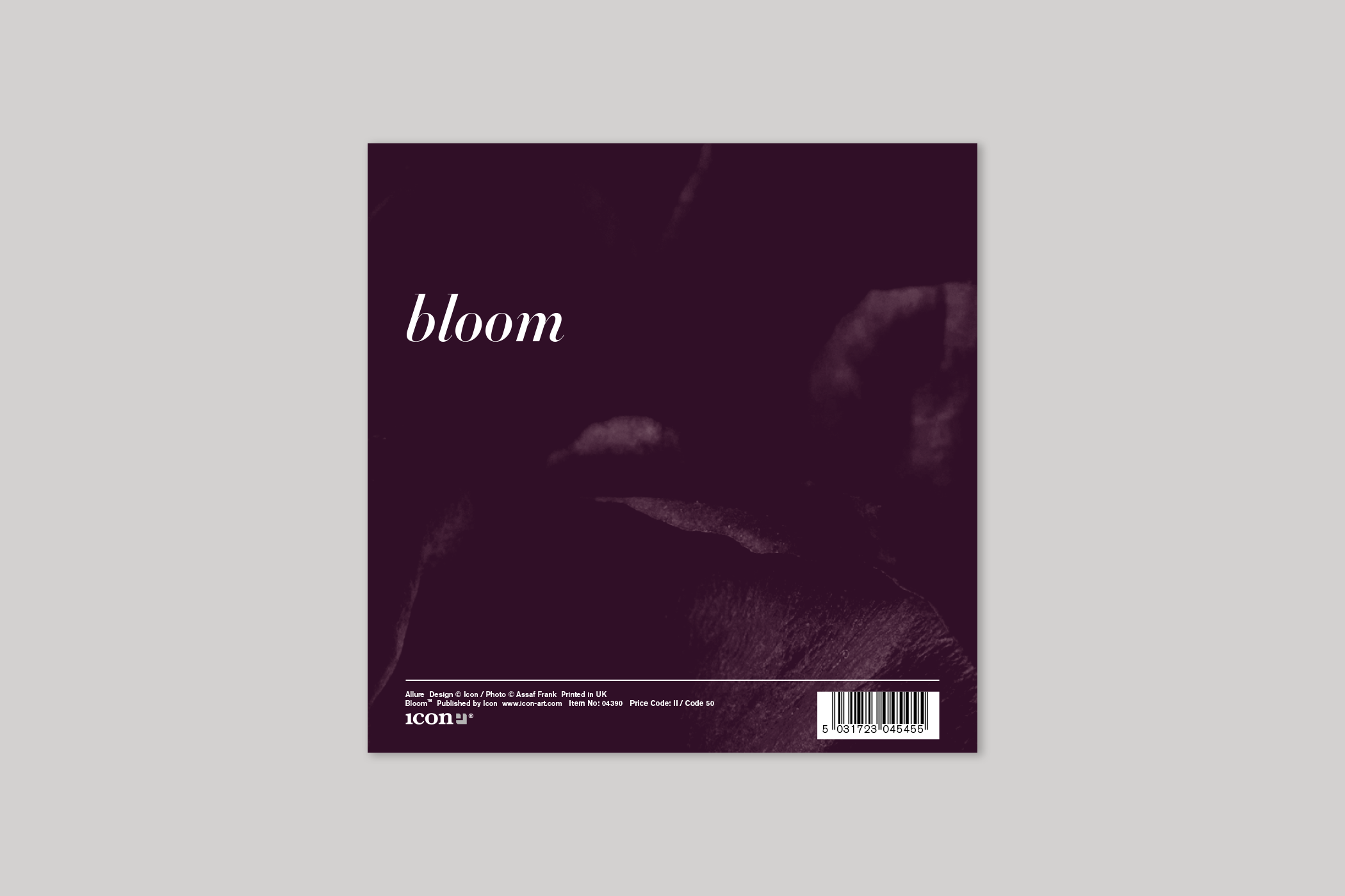 Allure from Bloom range of floral photographic cards by Icon, with envelope.