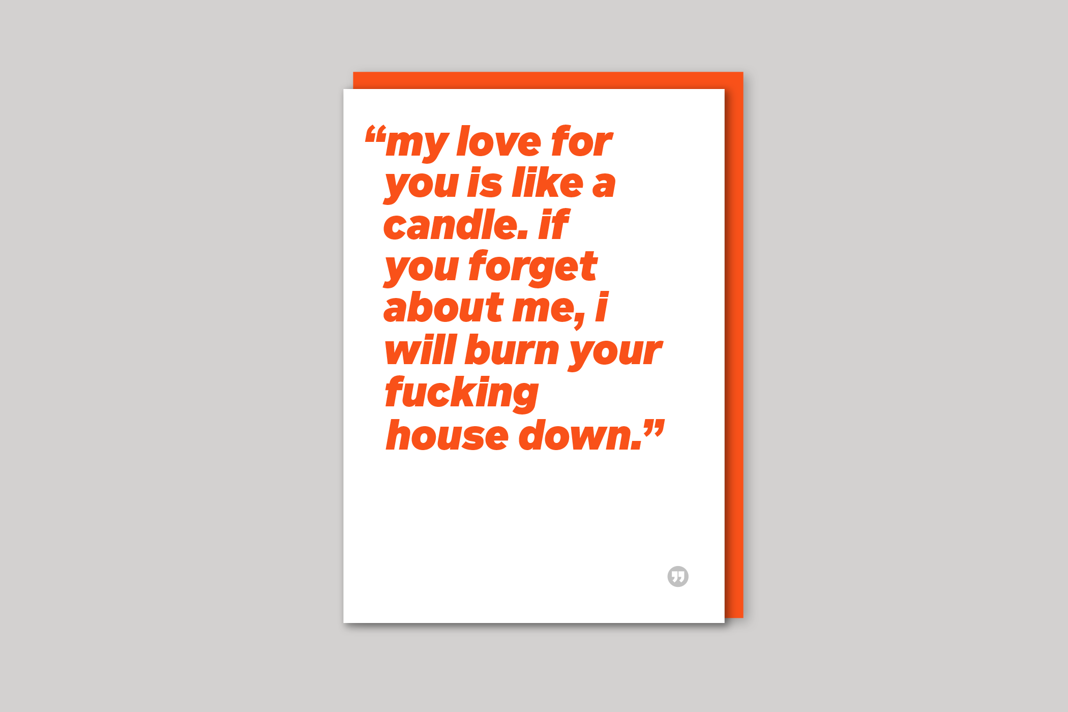 My Love For You funny quotation from Quotecards range of cards by Icon, back page.