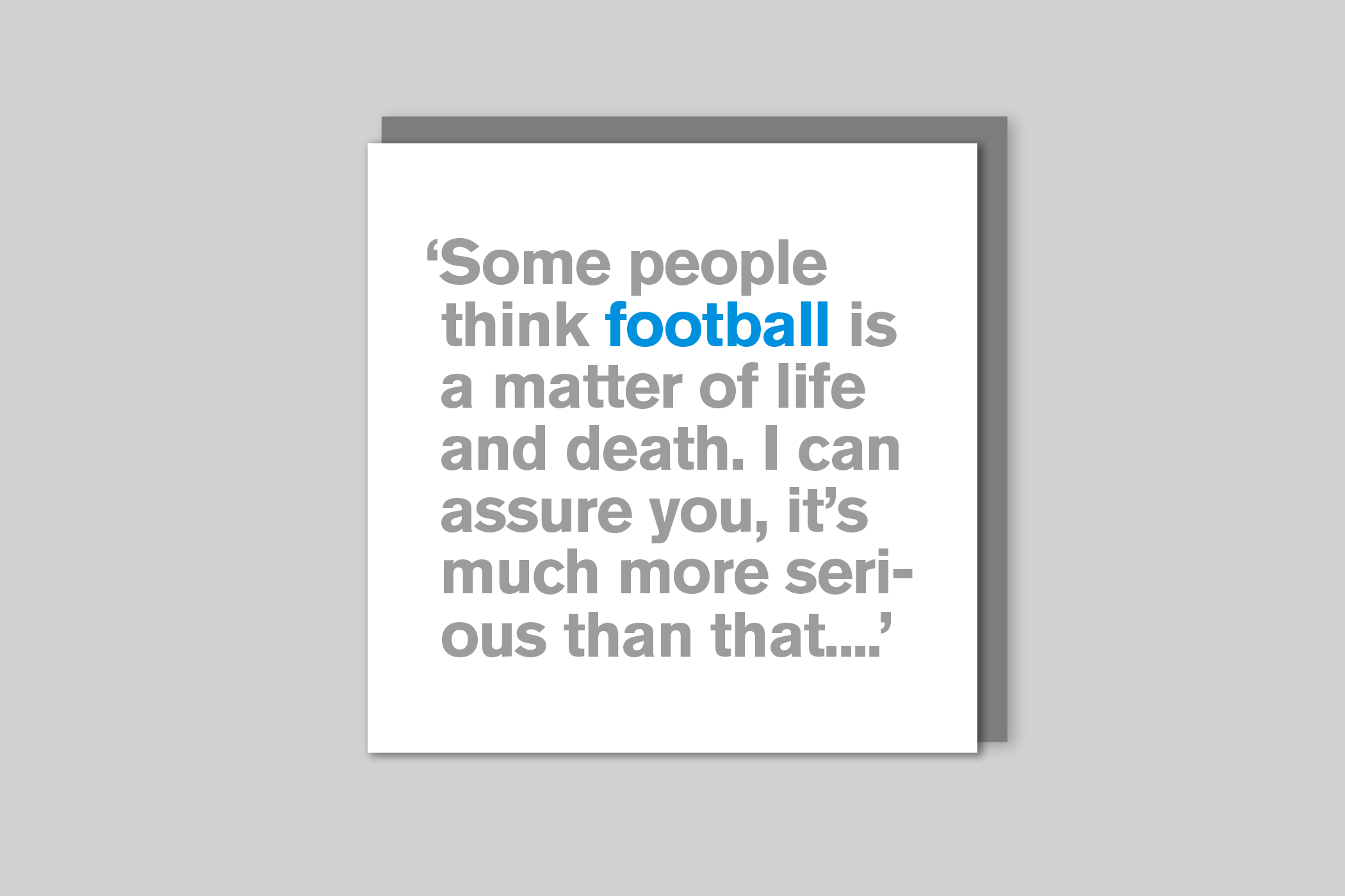 Football from Lyric range of quotation cards by Icon, back page.