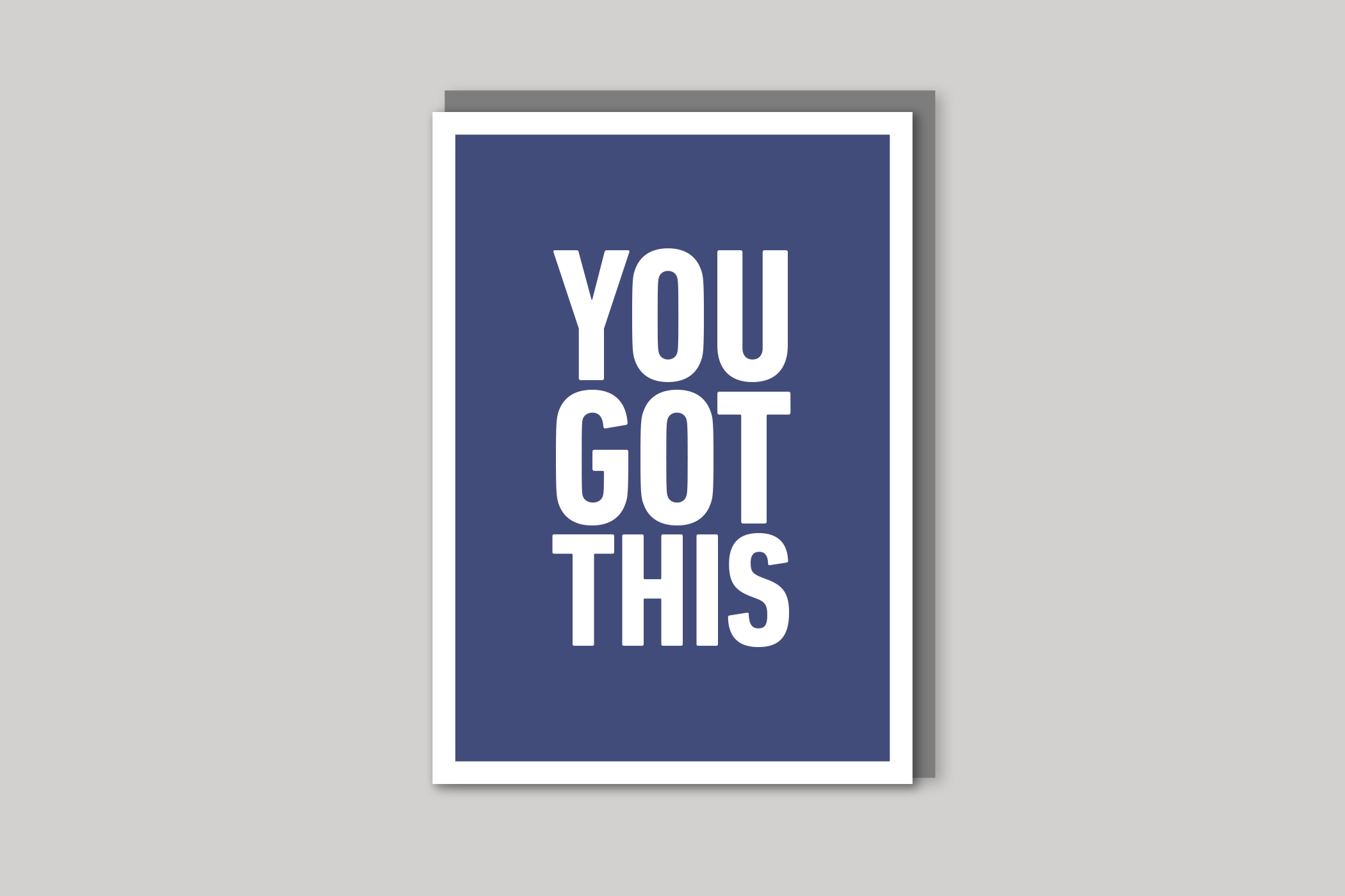 You Got This good luck card typographic greeting card from Yes No Maybe range by Icon, back page.