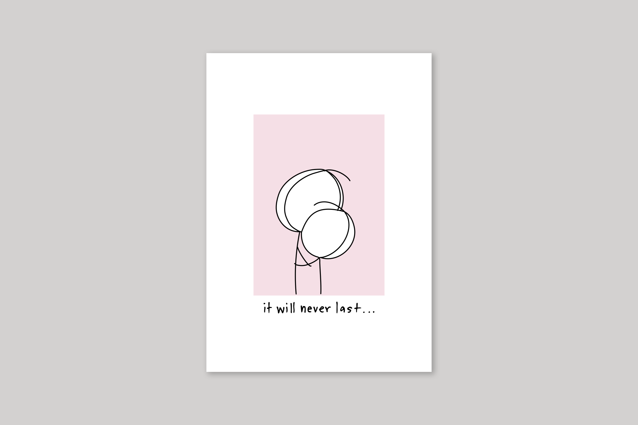 It Will Never Last engagement card humorous illustration from Mean Cards range of greeting cards by Icon.