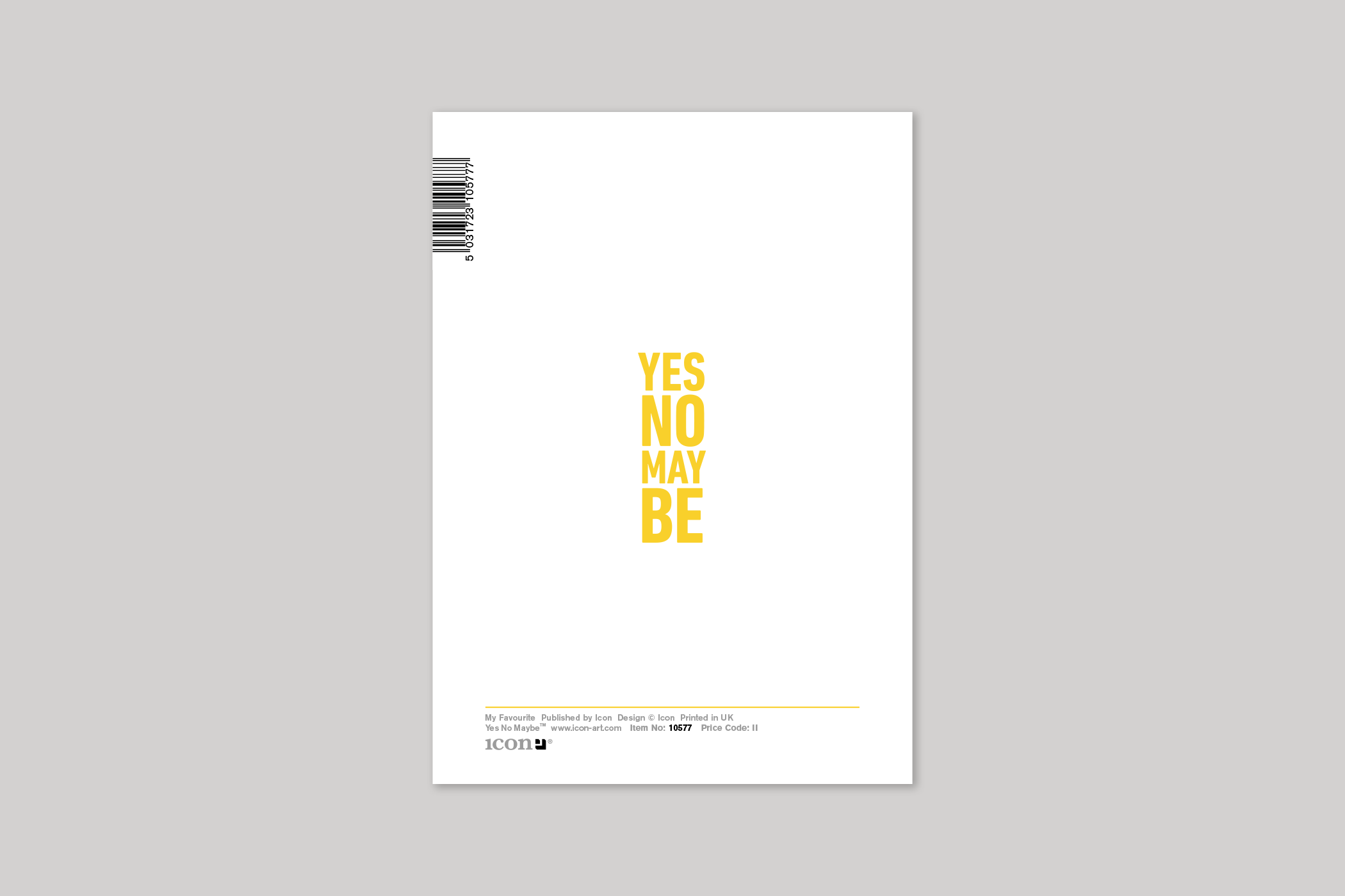 My Favourite typographic greeting card from Yes No Maybe range by Icon, with envelope.