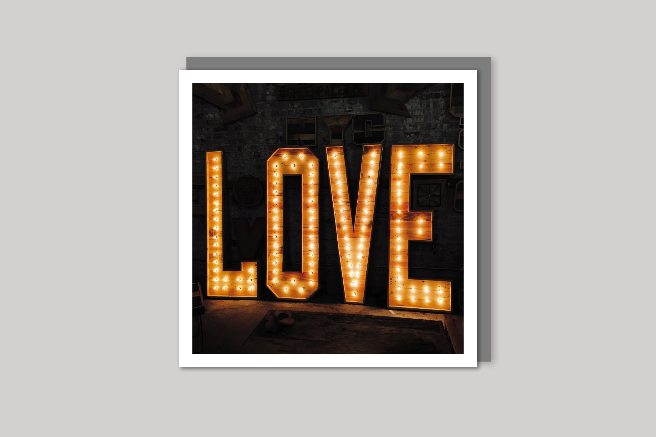 Love Light cool photography from Wavelength range of photographic cards by Icon, back page.