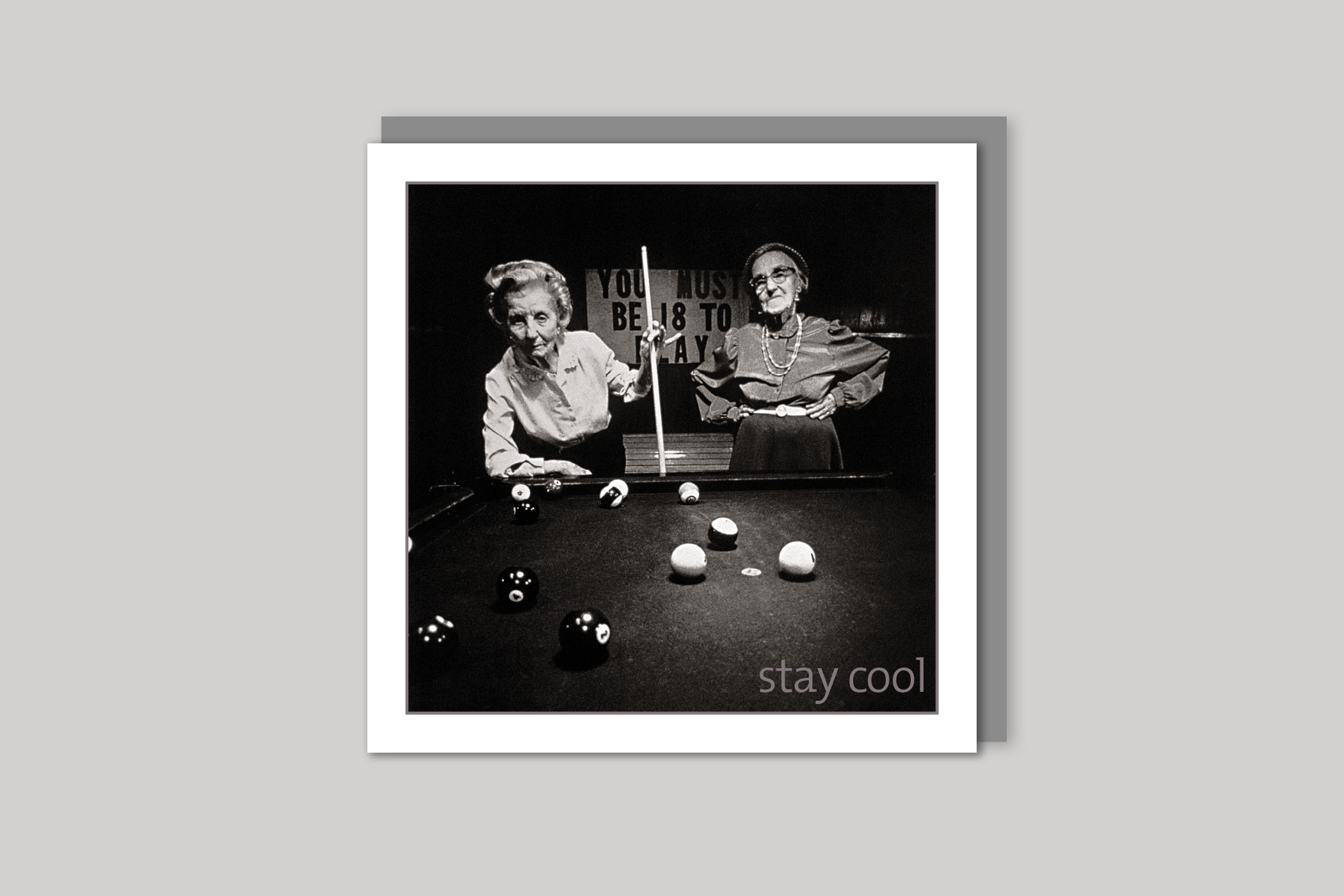 Stay Cool from Exposure Silver Edition range of greeting cards by Icon, back page.
