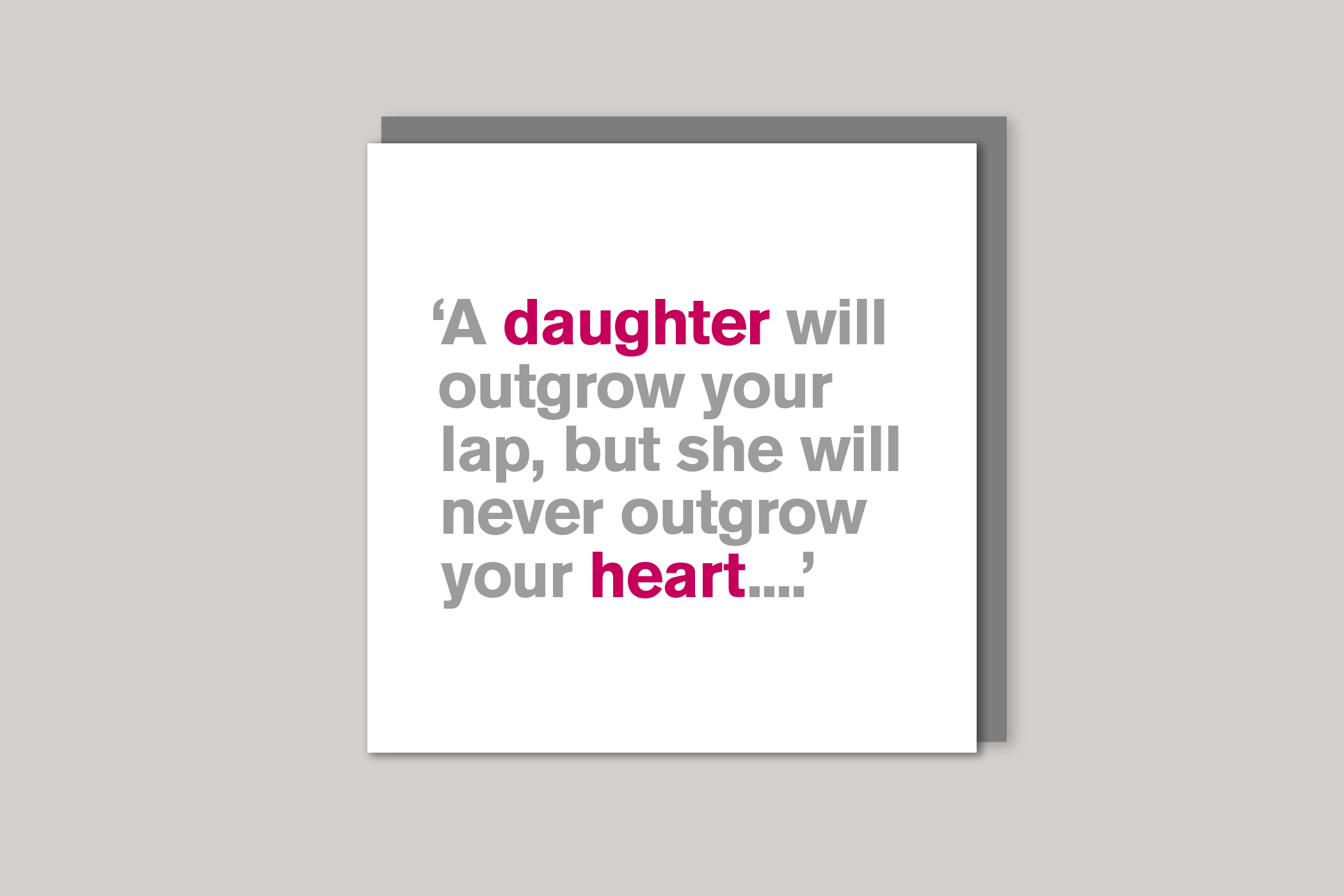 Daughters daughter card from Lyric range of quotation cards by Icon, back page.