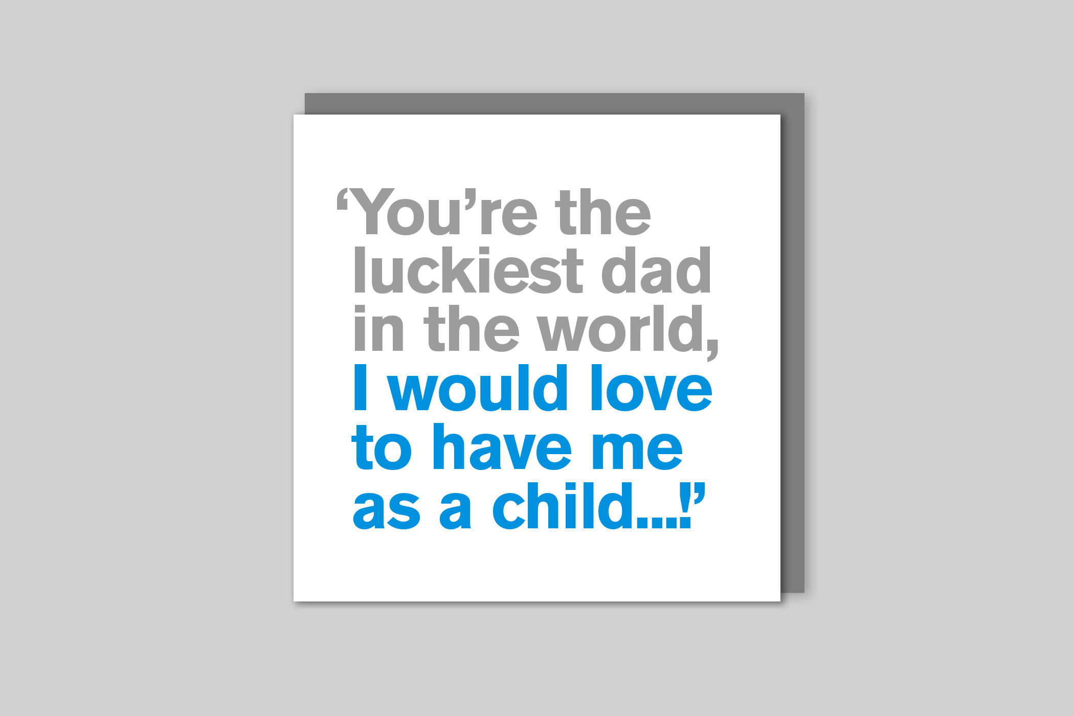 Luckiest Dad dad card from Lyric range of quotation cards by Icon, back page.