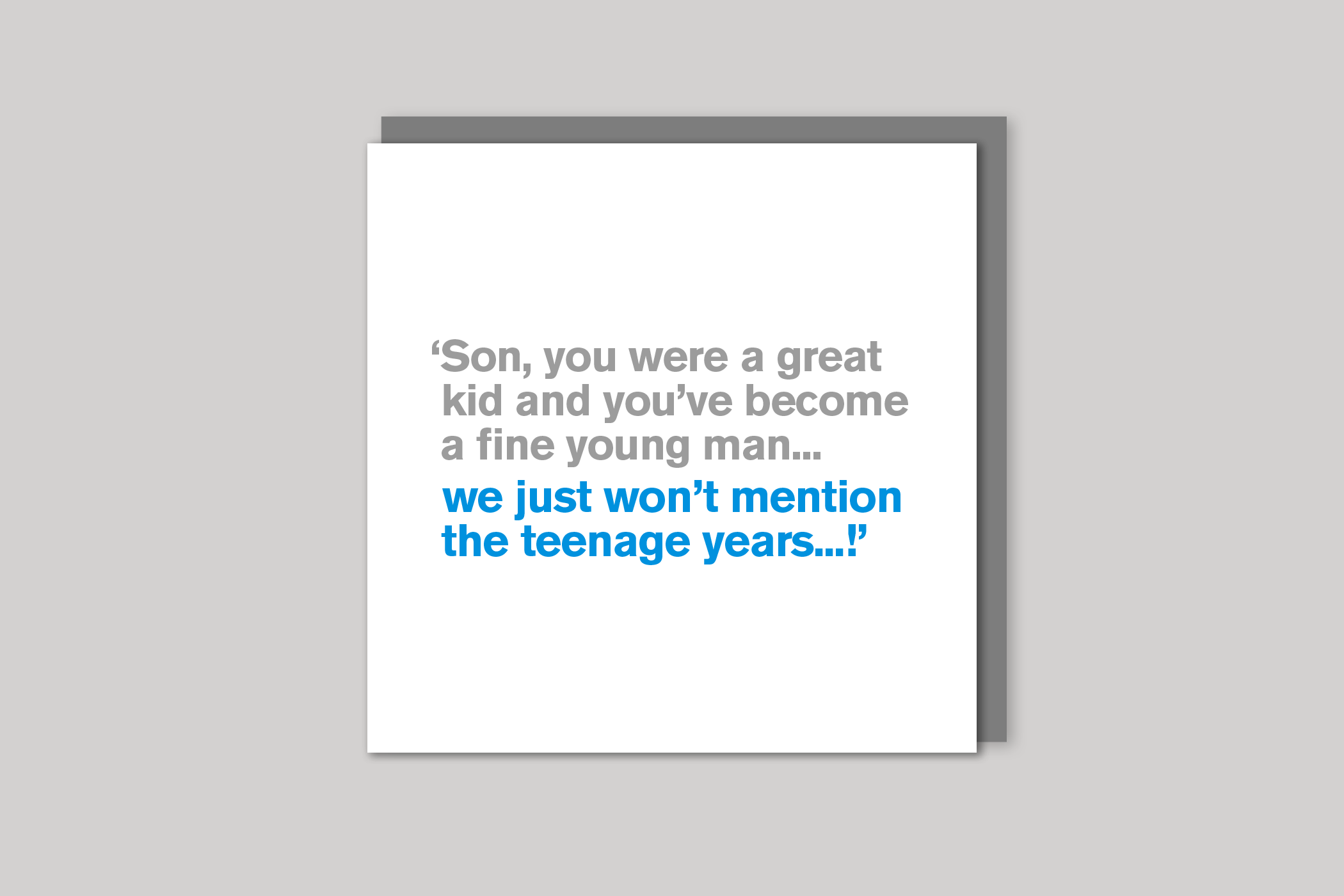 Teenage Years son card from Lyric range of quotation cards by Icon, back page.