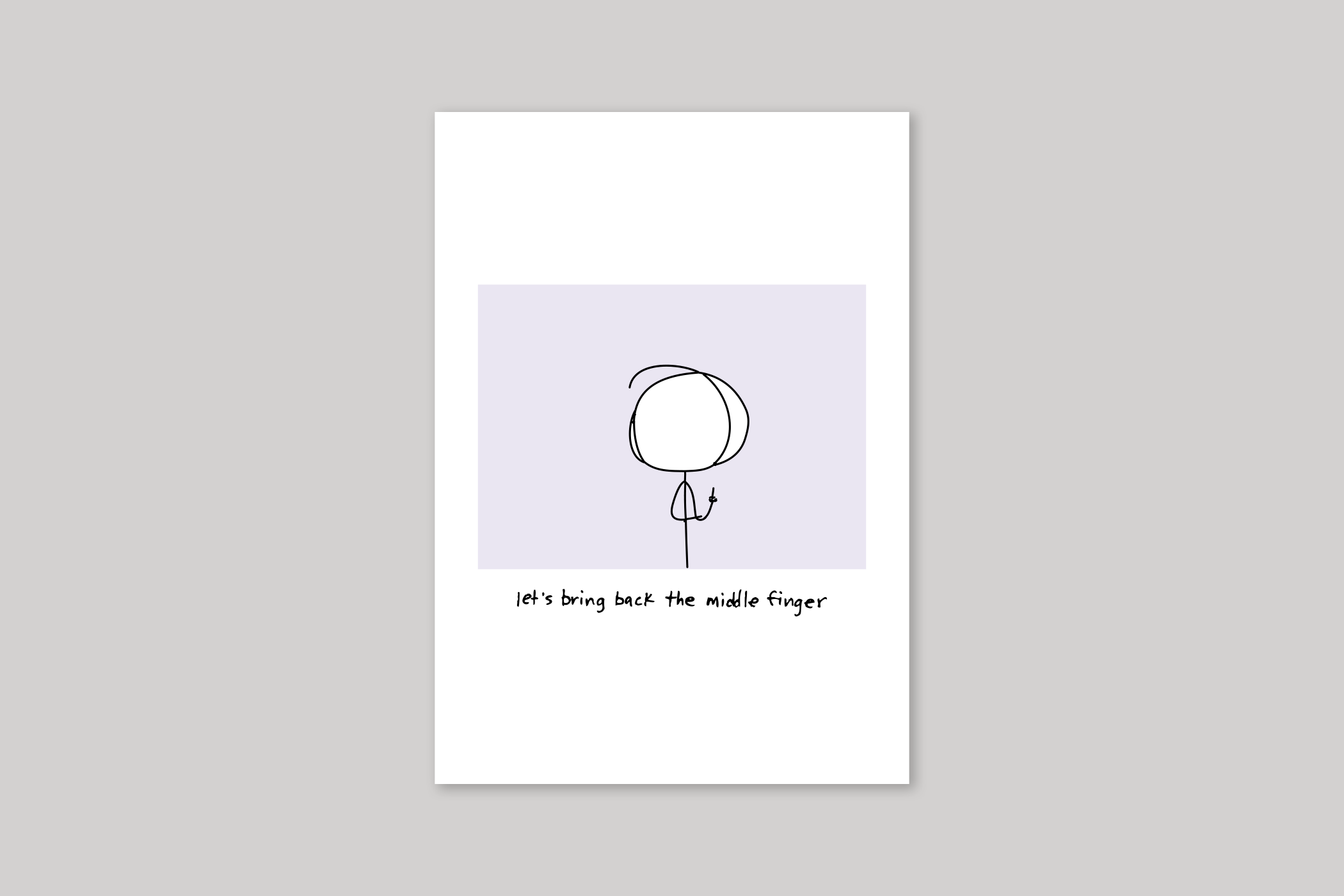 Middle Finger humorous illustration from Mean Cards range of greeting cards by Icon.
